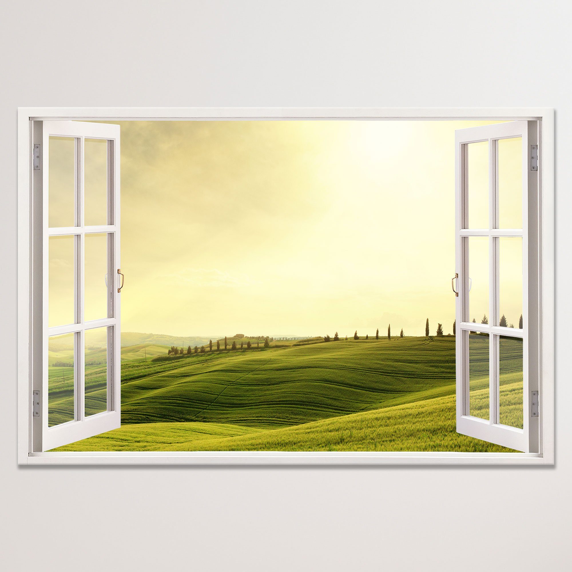 WallSpirit Leinwandbild "Fenster mit Aussicht", Toscana, günstig online kaufen