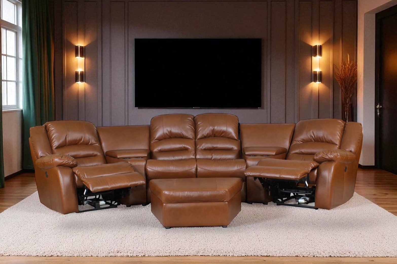 Salottini Ecksofa Elektrisches Recliner Kinosofa Philippo Deluxe Sofa, mit Relaxfunktion