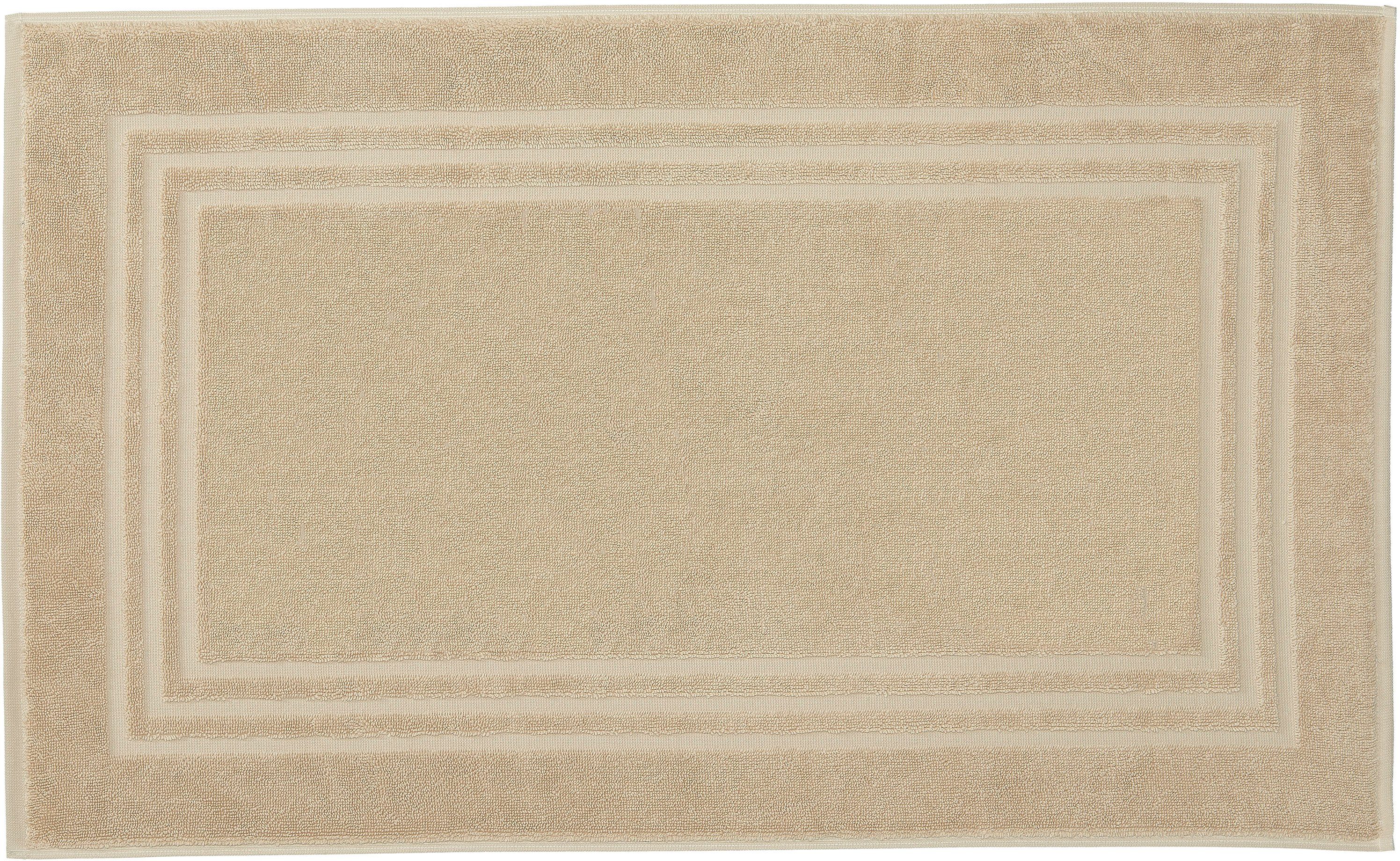 Kleine Wolke Badematte Lodge, Badvorleger, Höhe 80 mm, beidseitig nutzbar, Baumwolle, rechteckig, Badteppich, Frottier-Qualität, Uni Farben, mit Bordüre