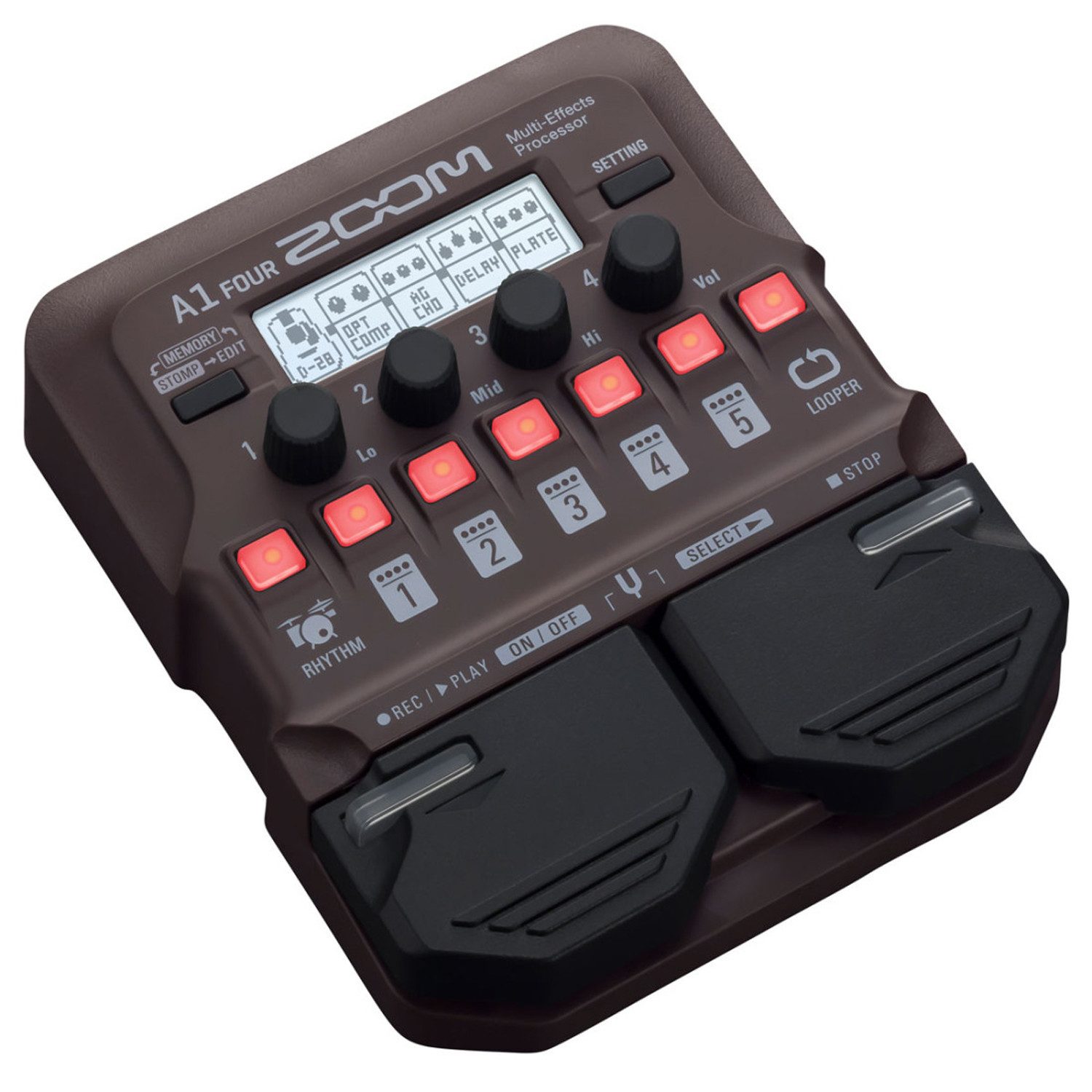 Zoom Audio E-Gitarre Zoom A1 Four Effektgerät mit XLR-Kabel, mit XLR Kabel