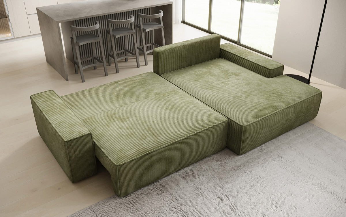 Luxusbetten24 Schlafsofa Designer Sofa Verona mit breiter Ottomane, mit Schlaffunktion und Stauraum – Bild 4 von 4