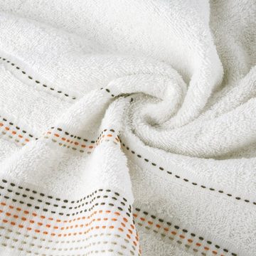 Eurofirany Handtuch POLA, Frottee Handtücher Gästetücher Badetücher Bordüre Bestickt Vorsticht