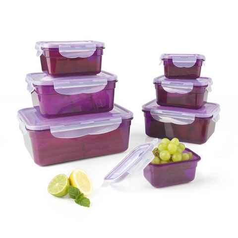 GOURMETmaxx Frischhaltedose Lunchbox tropfsicher, einfrieren, aufbewahren, (7er Set, 14-tlg), 2x 200ml; 2x 500ml; 2x 1100ml; 1x 2100ml