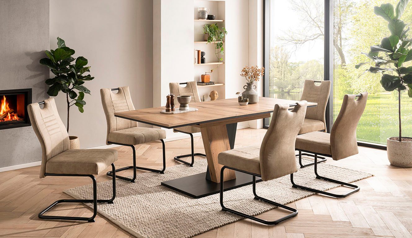 OTTO home Essgruppe "Altona", Esstisch ausziehbar plus 6 Stühle, TOPSELLER! günstig online kaufen