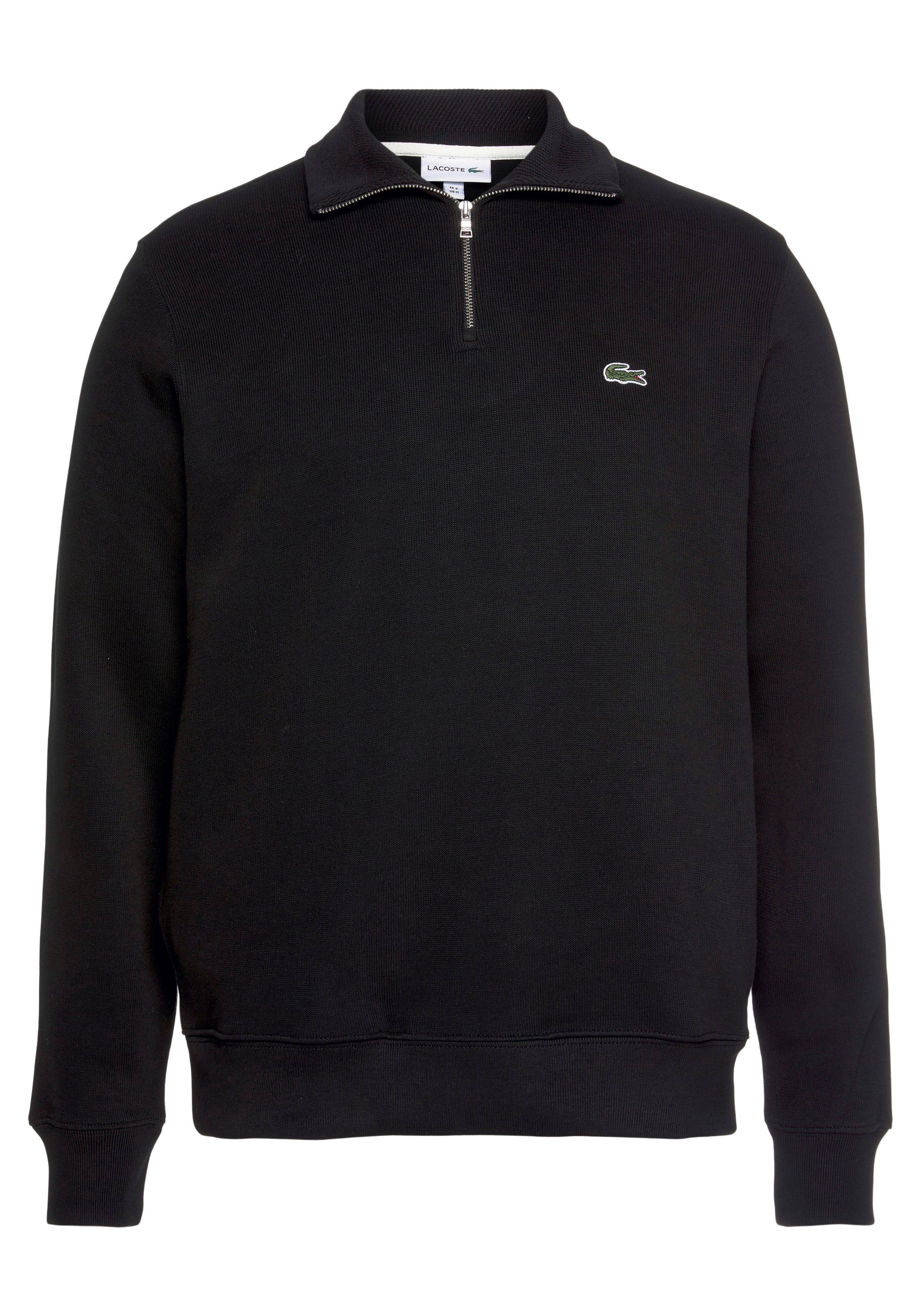 Sweattroyer black mit Lacoste Stehkragen Sweatshirt