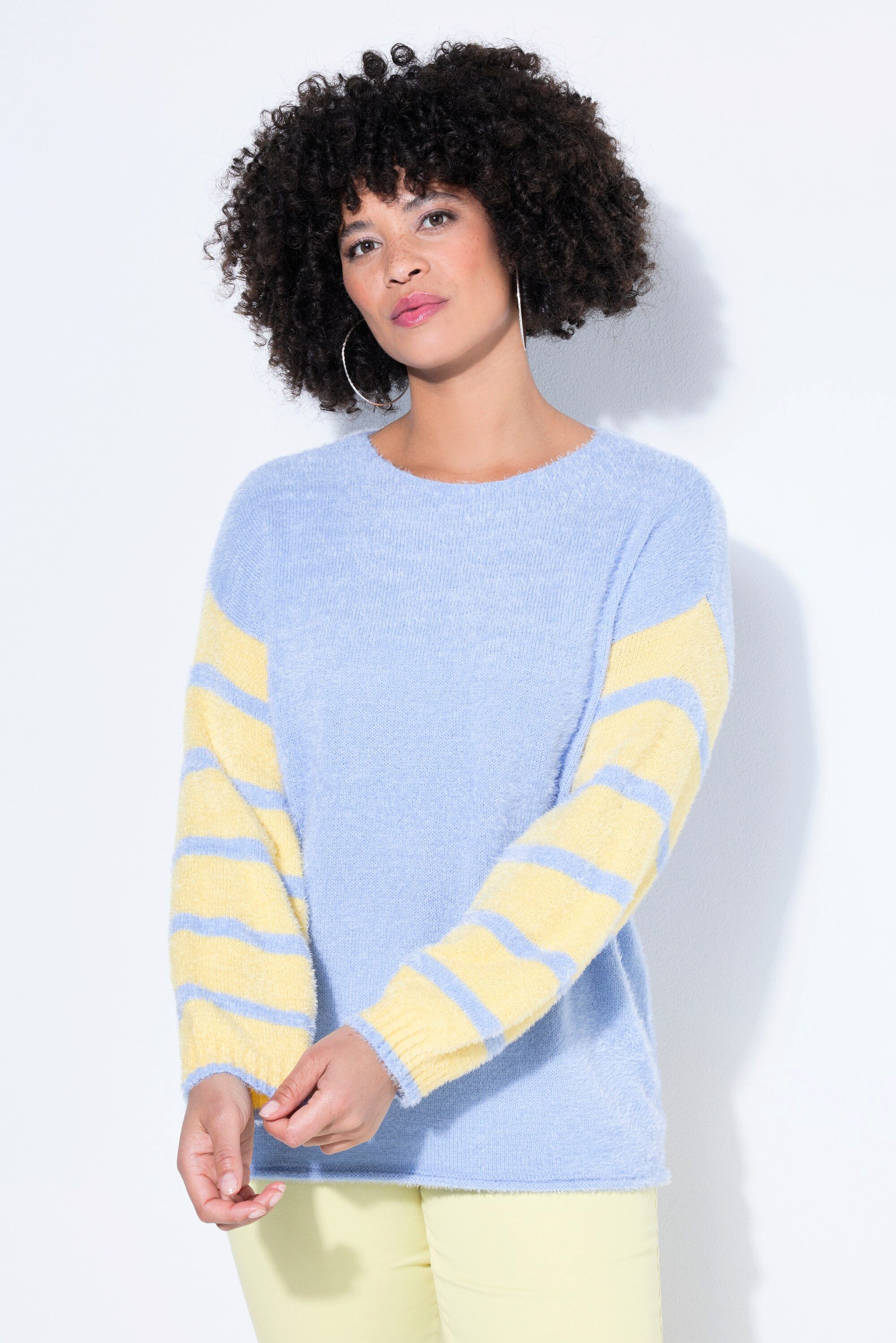 Angel of Style Strickpullover Pullover Loose Fit Ringel-Ballonärmel günstig online kaufen