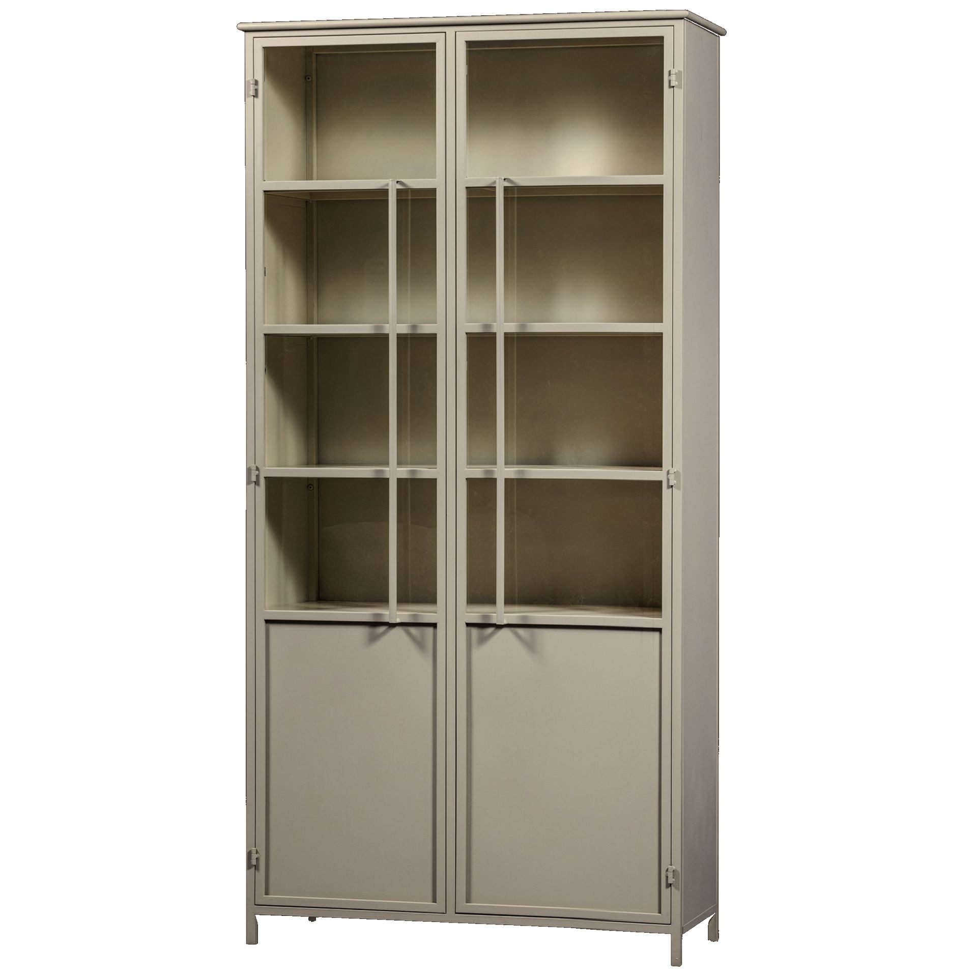 WOOOD Standvitrine Vitrine Metallschrank Exhibit XL 2-türig Industrial Metall Glas