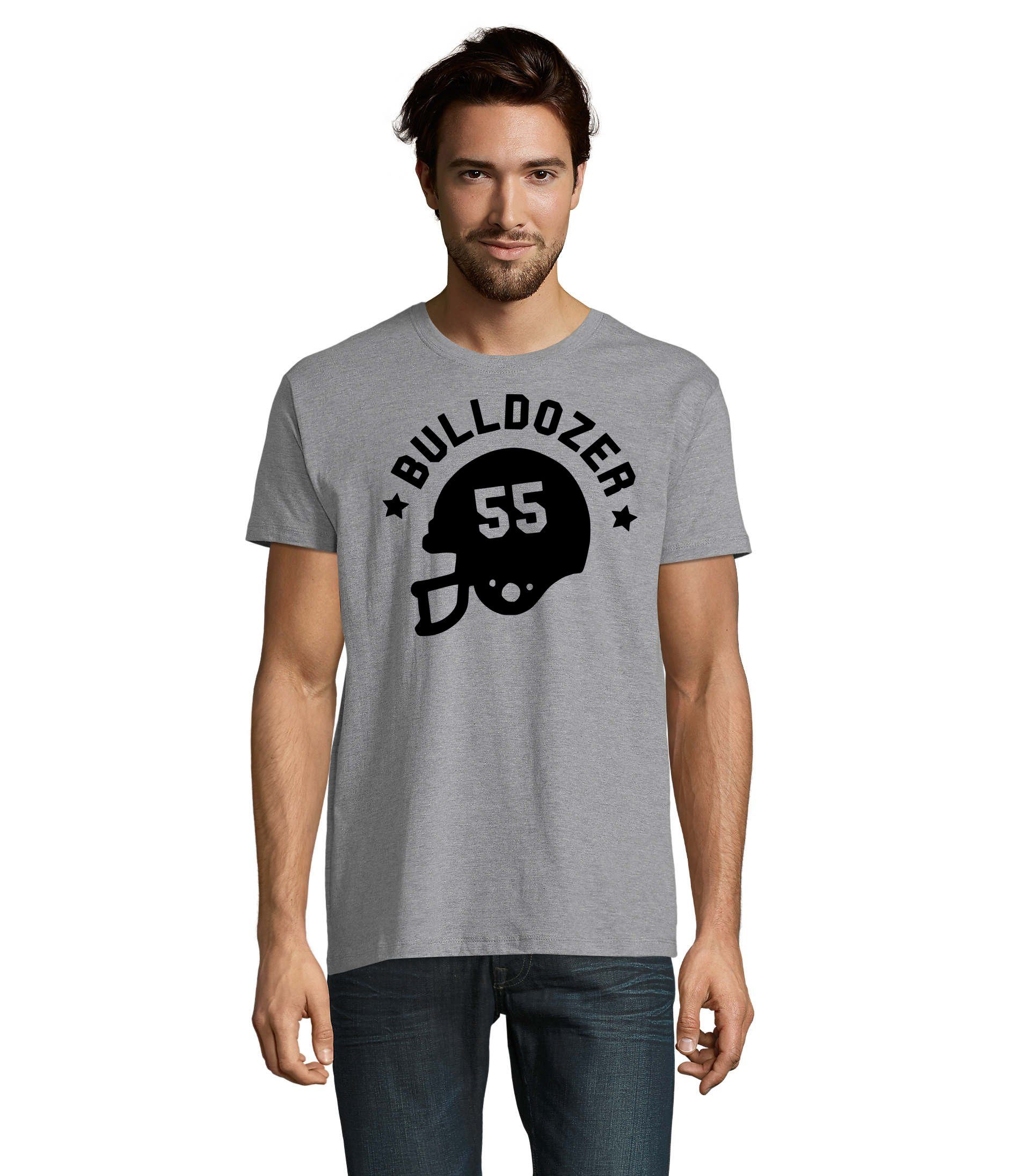 Brownie T-Shirt & Blondie Print Herren Bulldozer Grau Übergrößen Mücke 63 TV Film Spruch in Logo