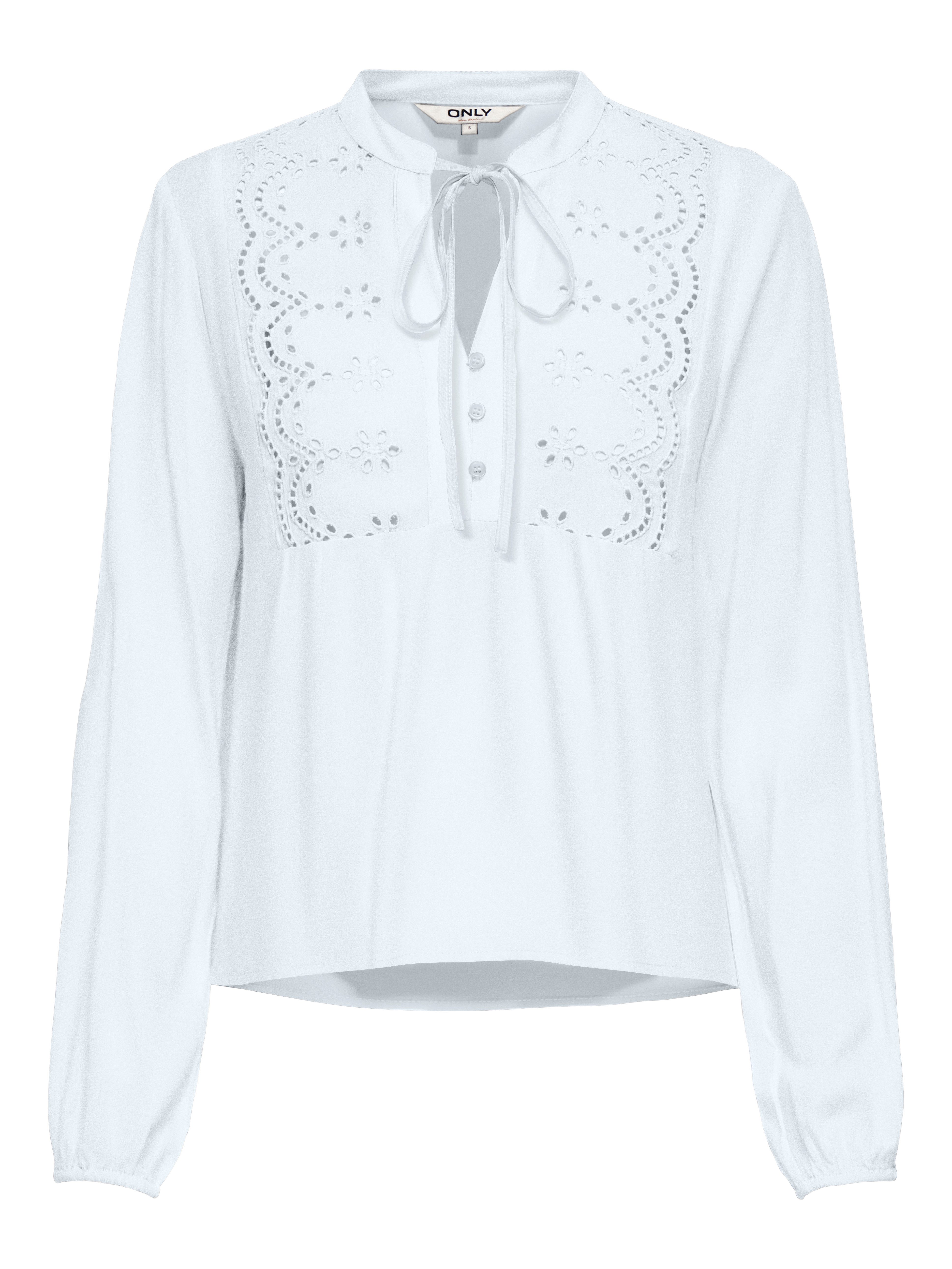 Langarmbluse ONLLENNYO LS EMBROID V-NECK TOP NOOS WVN