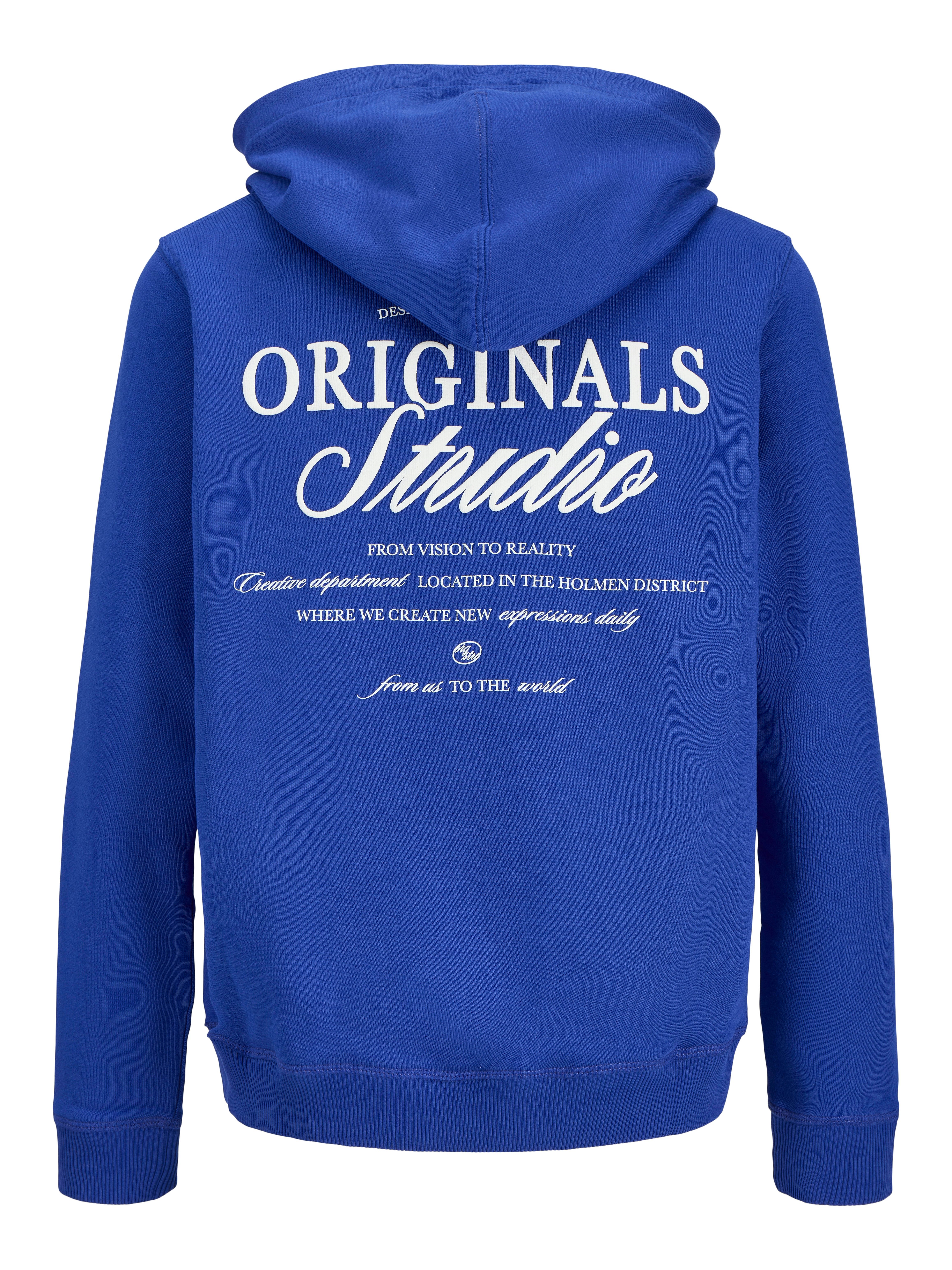 Jack & Jones Junior Kapuzensweatshirt JORNORREBRO TYPO BACK SWEAT HOOD SN JNR Baumwollmischung, relaxed fit, Langarm – Bild 4 von 5