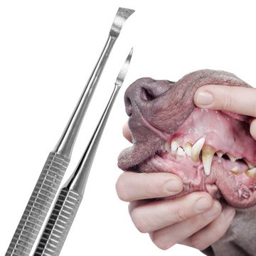 Schecker Tier-Zahnpflegeset Zahnstein Entferner Set - 2-teilig für Hunde, (Set, 2-St)