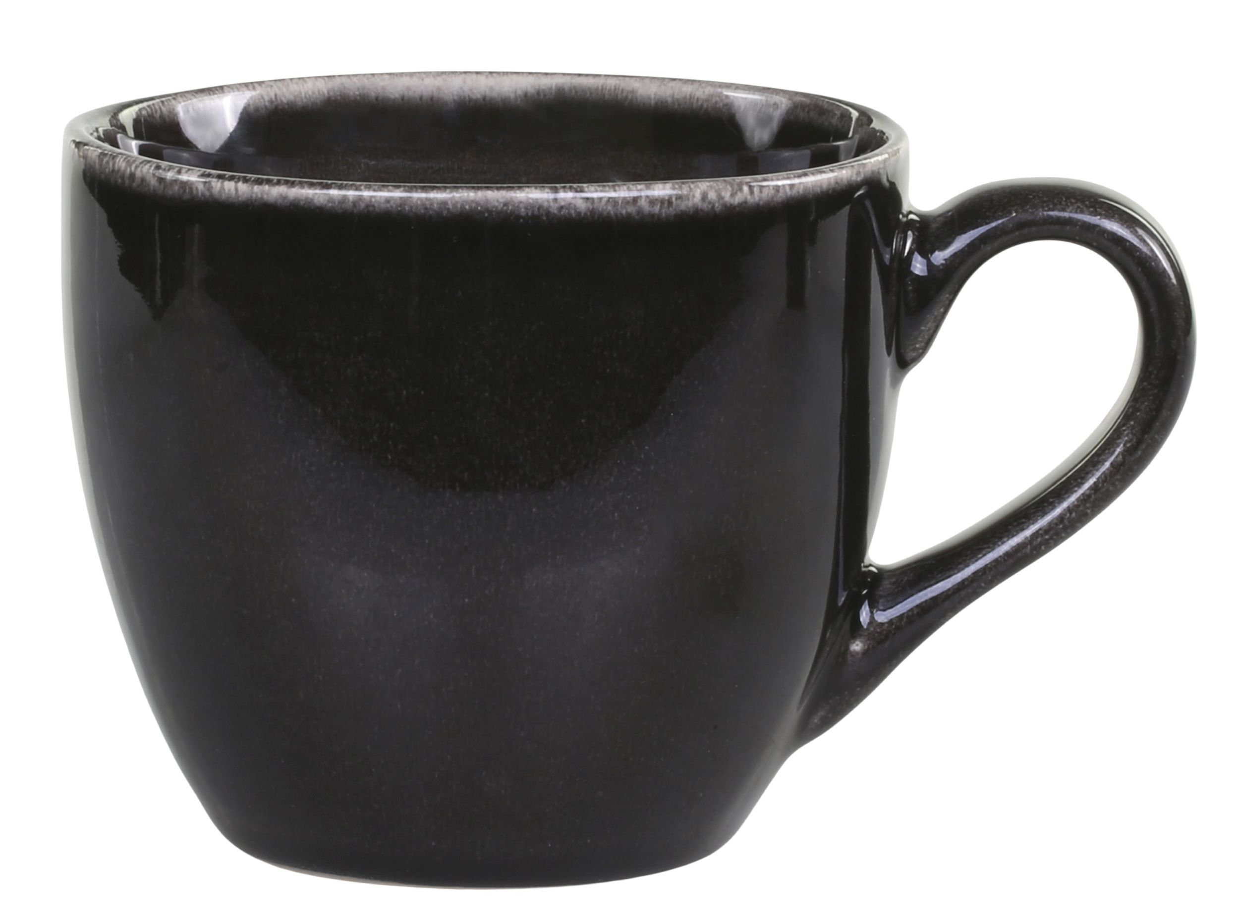 Chic Antique Tasse Tasse Kaffeetasse Becher Calais Schwarz 400ml Steingut Chic Antique, Steingut