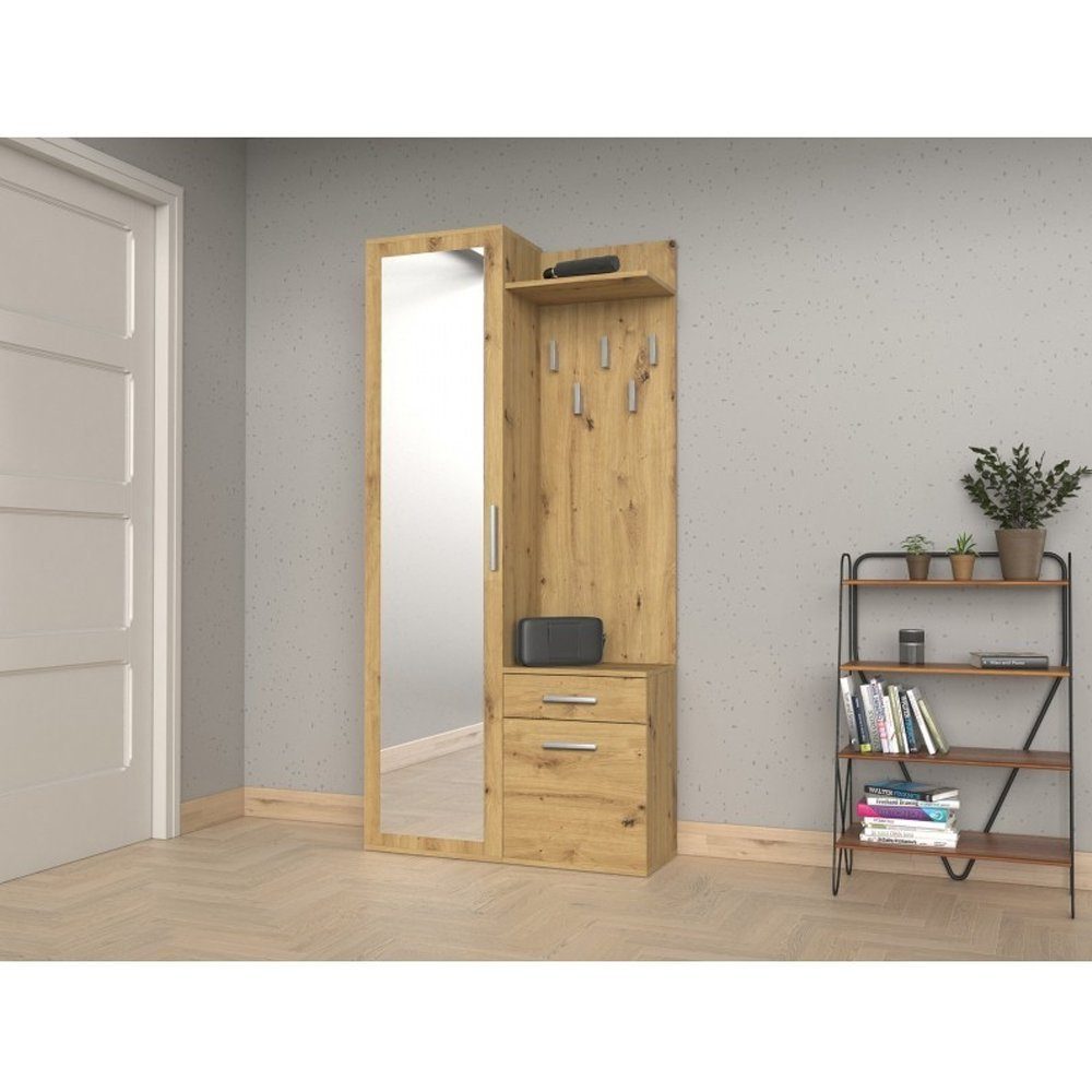 Garderobe Kommode Ablage Schrank Artisan Spiegel pressiode Kompaktgarderobe mit Kleiderbügel