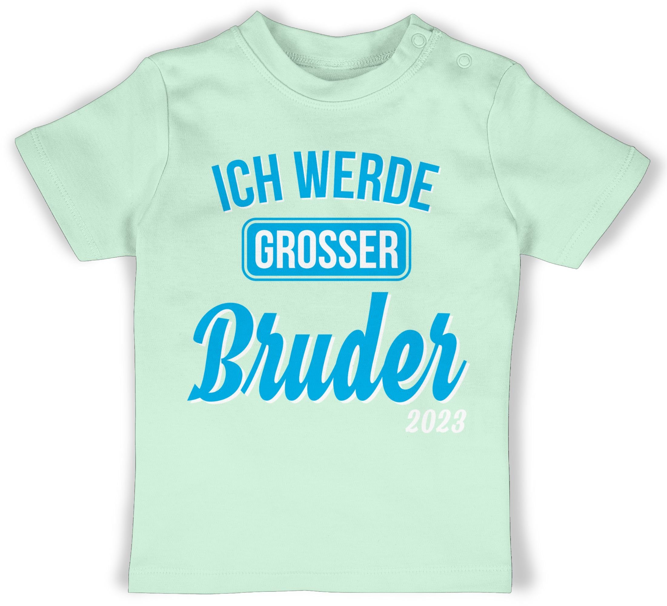 2 werde T-Shirt großer Mintgrün Großer 2023 Bruder Bruder Shirtracer Ich