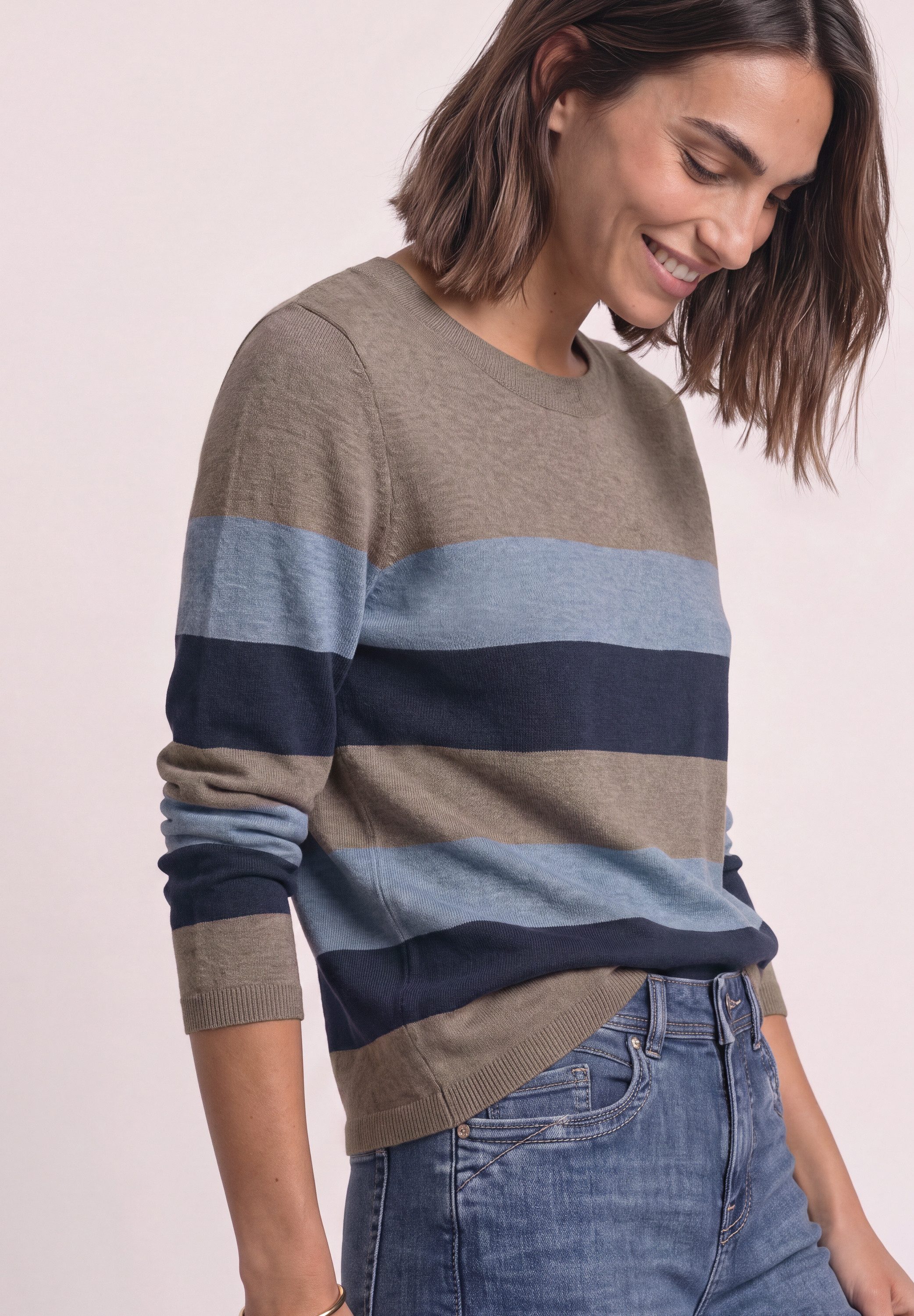 STREET ONE Streifenpullover aus Feinstrick