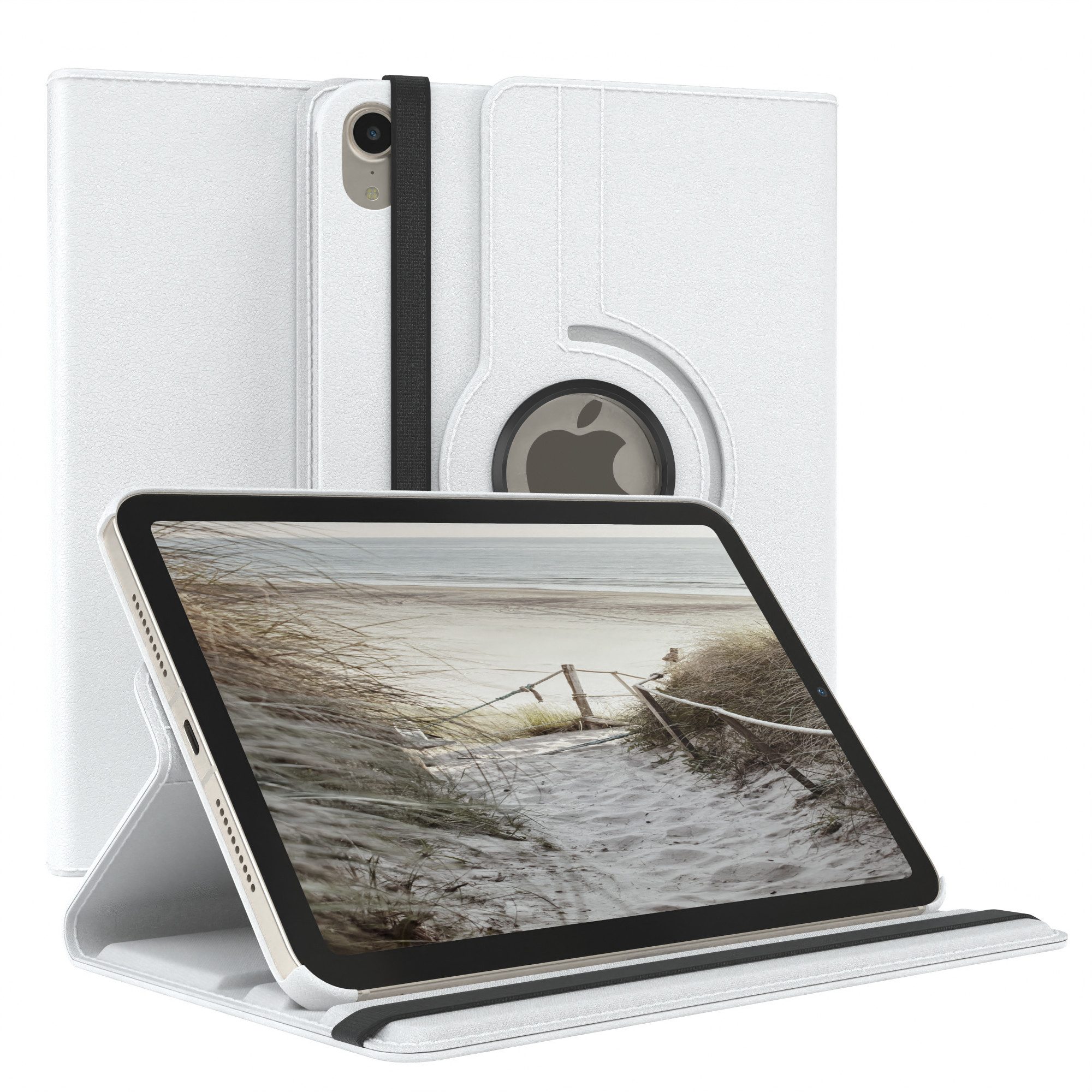 EAZY CASE Tablet-Hülle Rotation Case für Apple iPad Mini 6. Gen. (2021) 8,3 Zoll, Tablet Schutzhülle kratzfest stoßfest drehbar 360 Grad Weiß