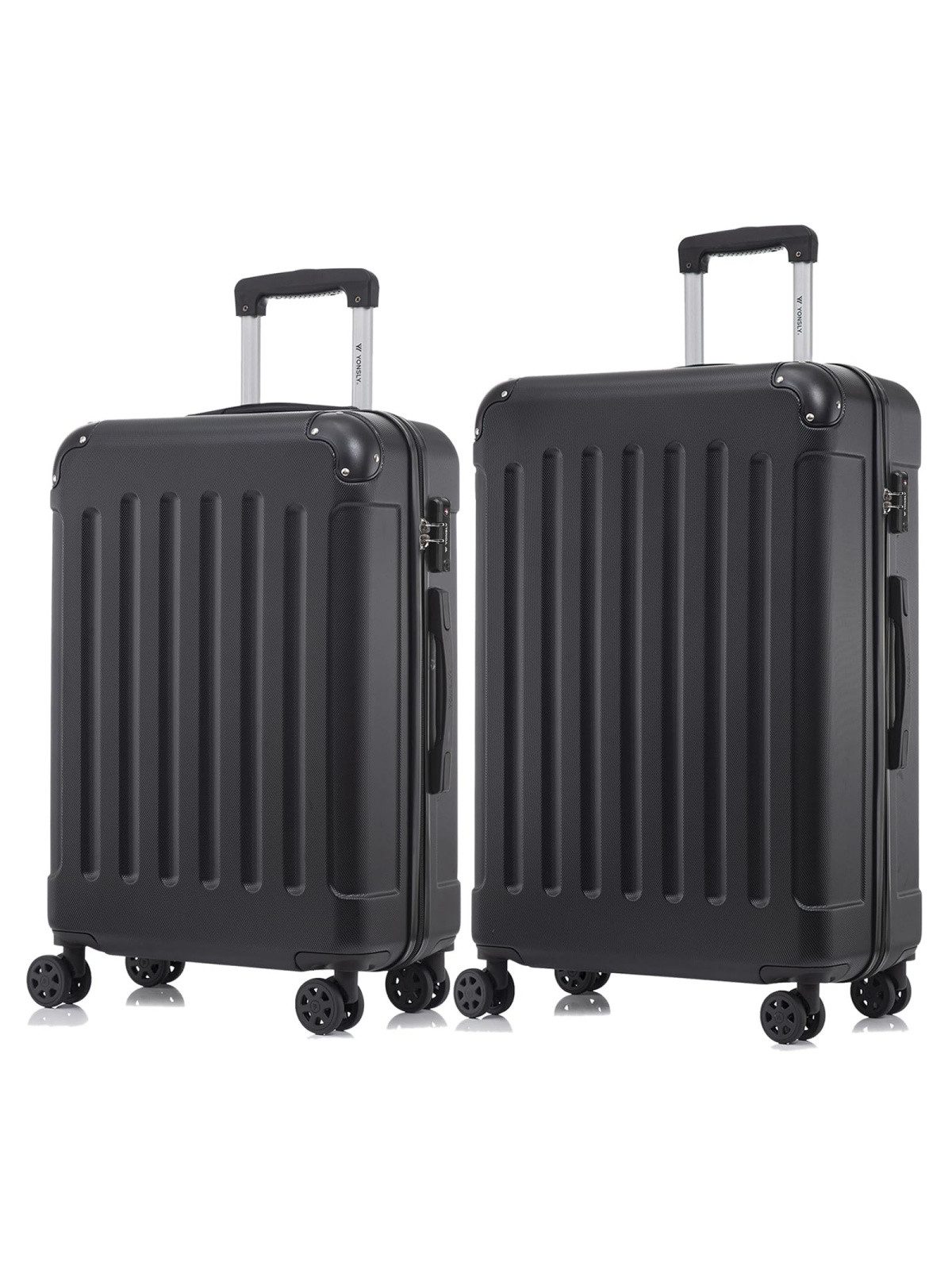 YONSLY Kofferset Premium Hartschalen-Reiseset aus ABS mit robustem YKK-Reißverschluss, 4 Rollen, (Reisekoffer-Set, 2 tlg., L-XL-Set), TSA-Schloss, 360°-Doppelrollen und austauschbaren Rollen und Griffen