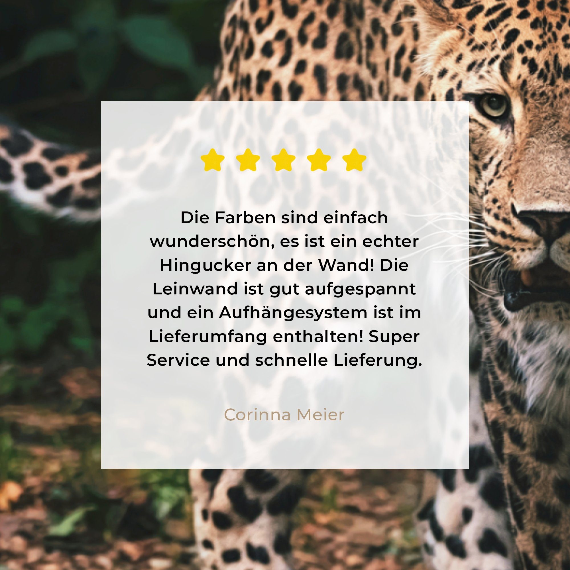 OneMillionCanvasses® Leinwandbild Wildtiere - Leopard - Dschungel - Natur, Fotodruck (1 St), Leinwand Bilder Klein, Wand Dekoration Aesthetic 30x20 cm – Bild 5 von 5