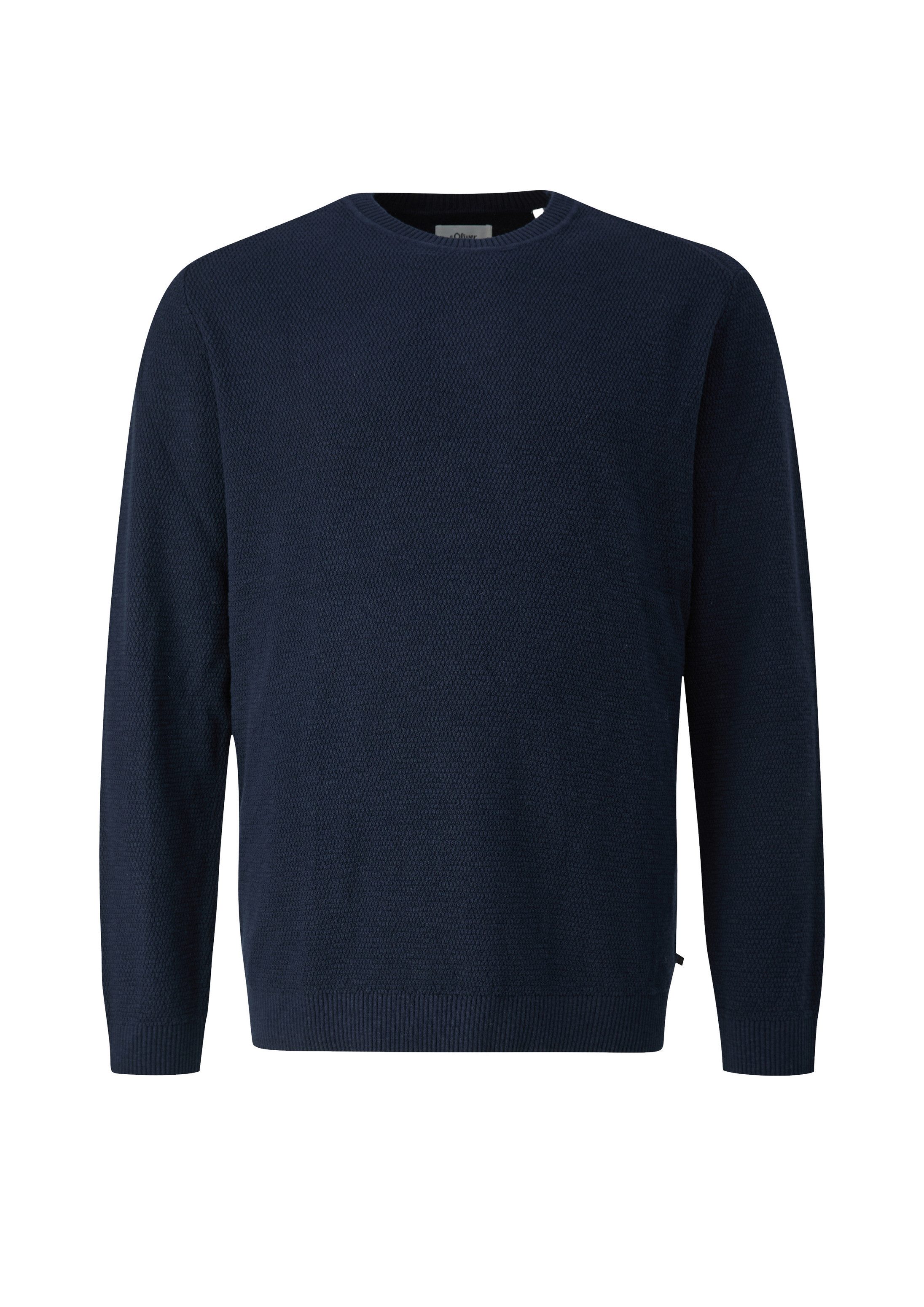 s.Oliver Longpullover Strickpullover Struktur-Pullover aus 100% Baumwolle