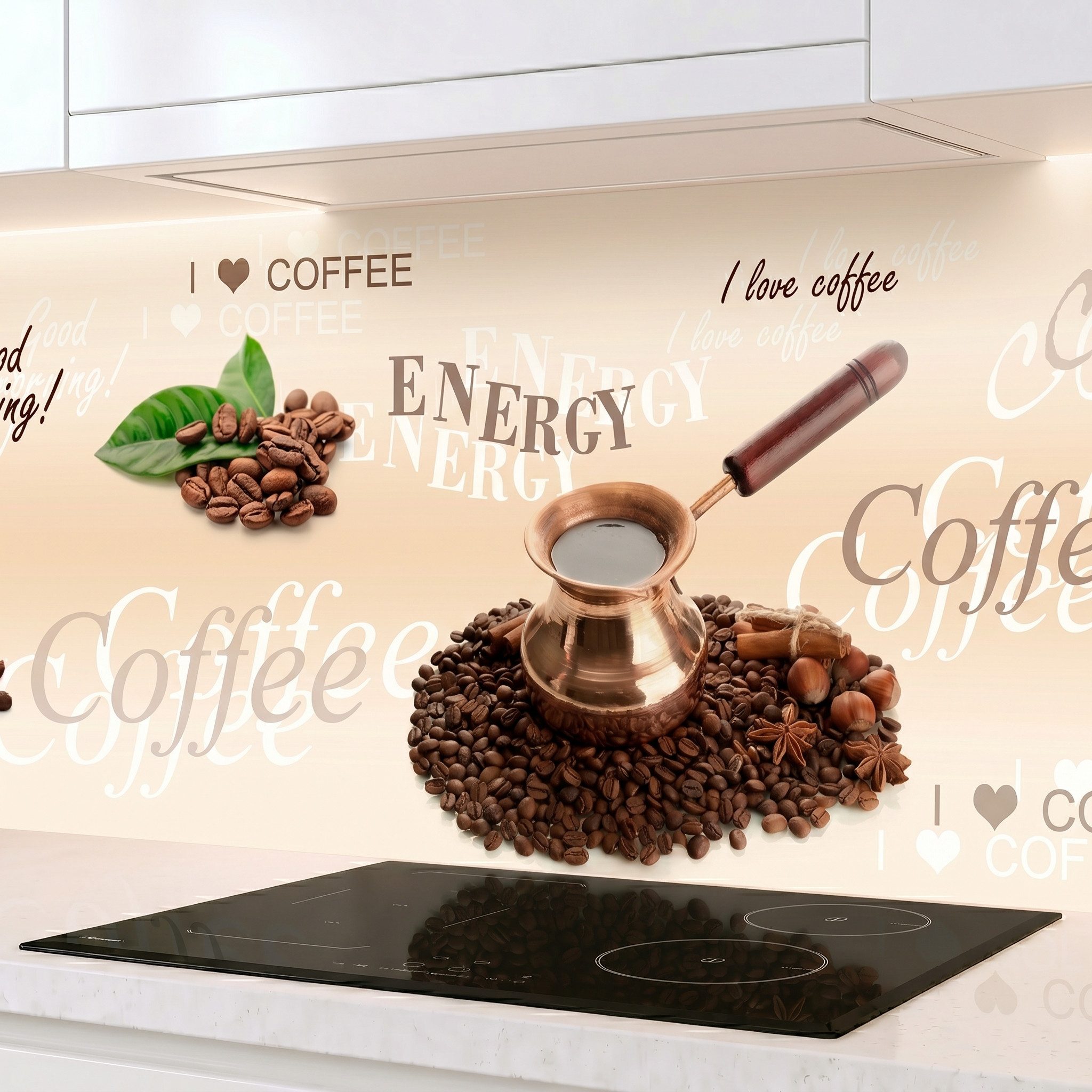 Rodnik Küchenrückwand Coffee, monolithische ABS-Platte mit Direktdruck, formstabil und langlebig