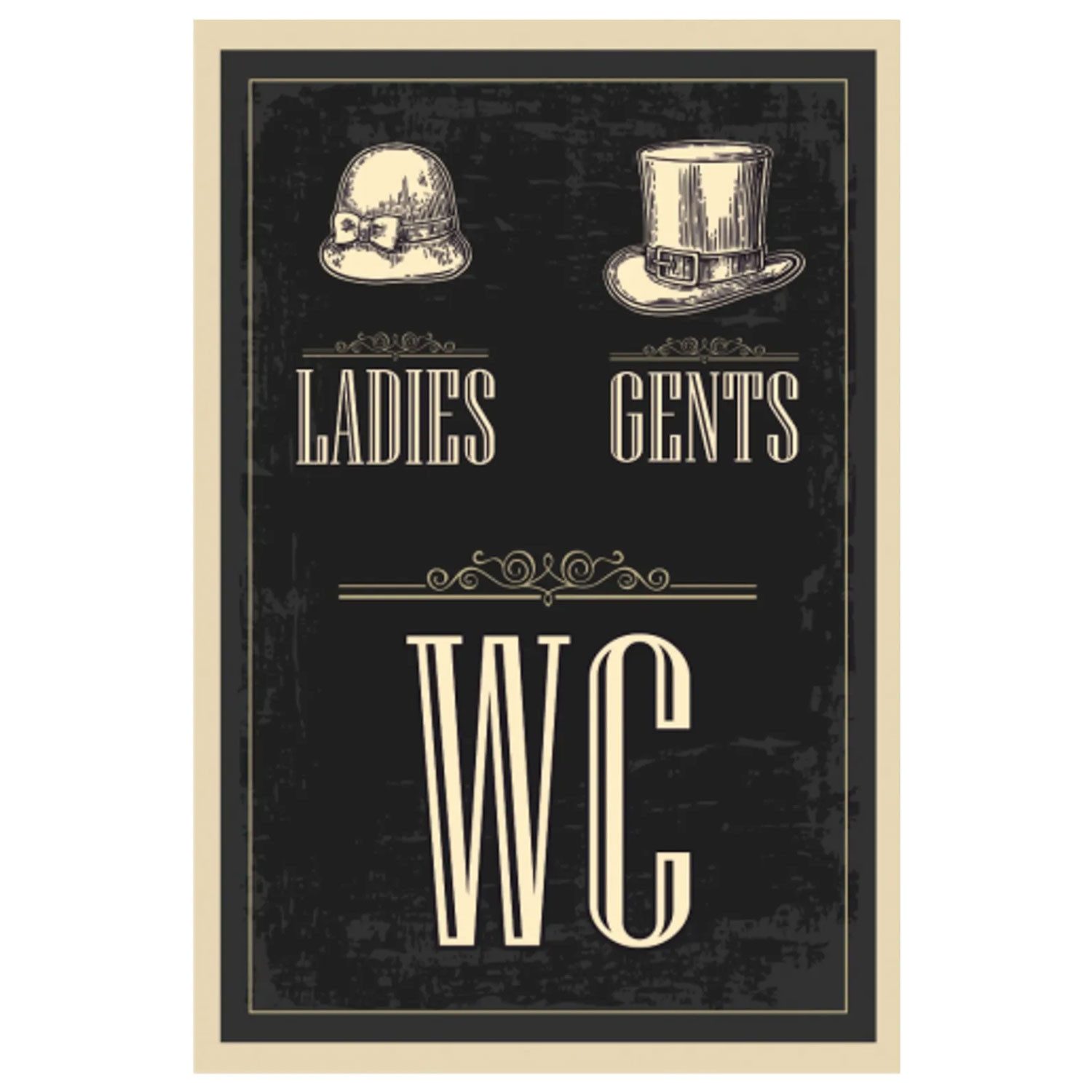 Jungengel Wandbild Wandposter 20x30cm WC Ladies & Gents Türschild Schild Toilettenschild, (1 St), Einfache Wand- & Türanbringung, Vintage & Retro Design