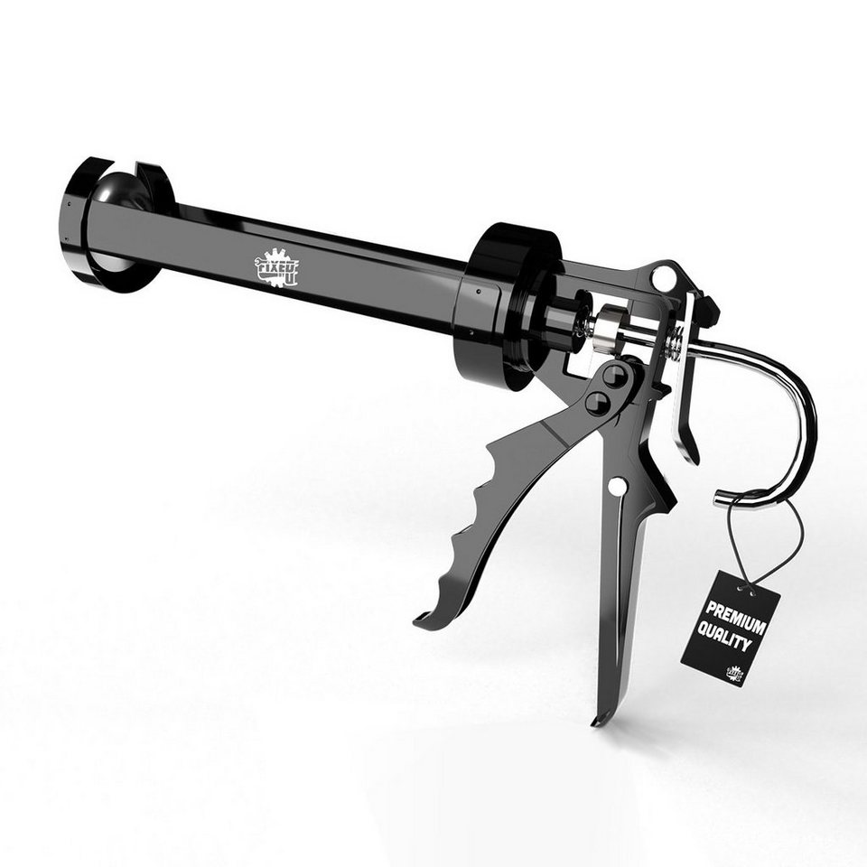 FixedByU Kartuschenpistole 2k Kartuschenpresse Metall Silikonpistole mit  18:1 Übersetzung, (für Standard Kartuschen bis 310ml)