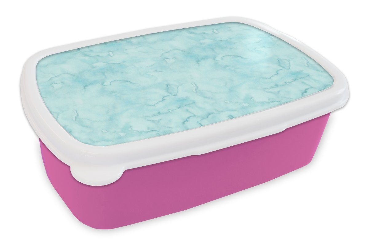 MuchoWow Lunchbox Aquarelle - Muster - Marmor, Kunststoff, (2-tlg), Brotbox für Erwachsene, Brotdose Kinder, Snackbox, Mädchen, Kunststoff rosa