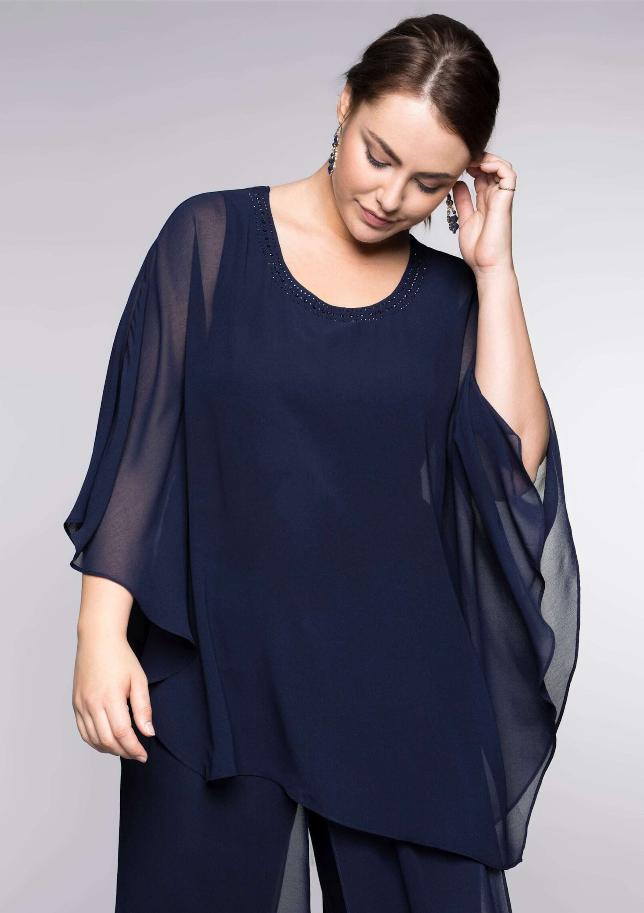 Sheego Klassische Bluse Tunika 3/4-Arm
