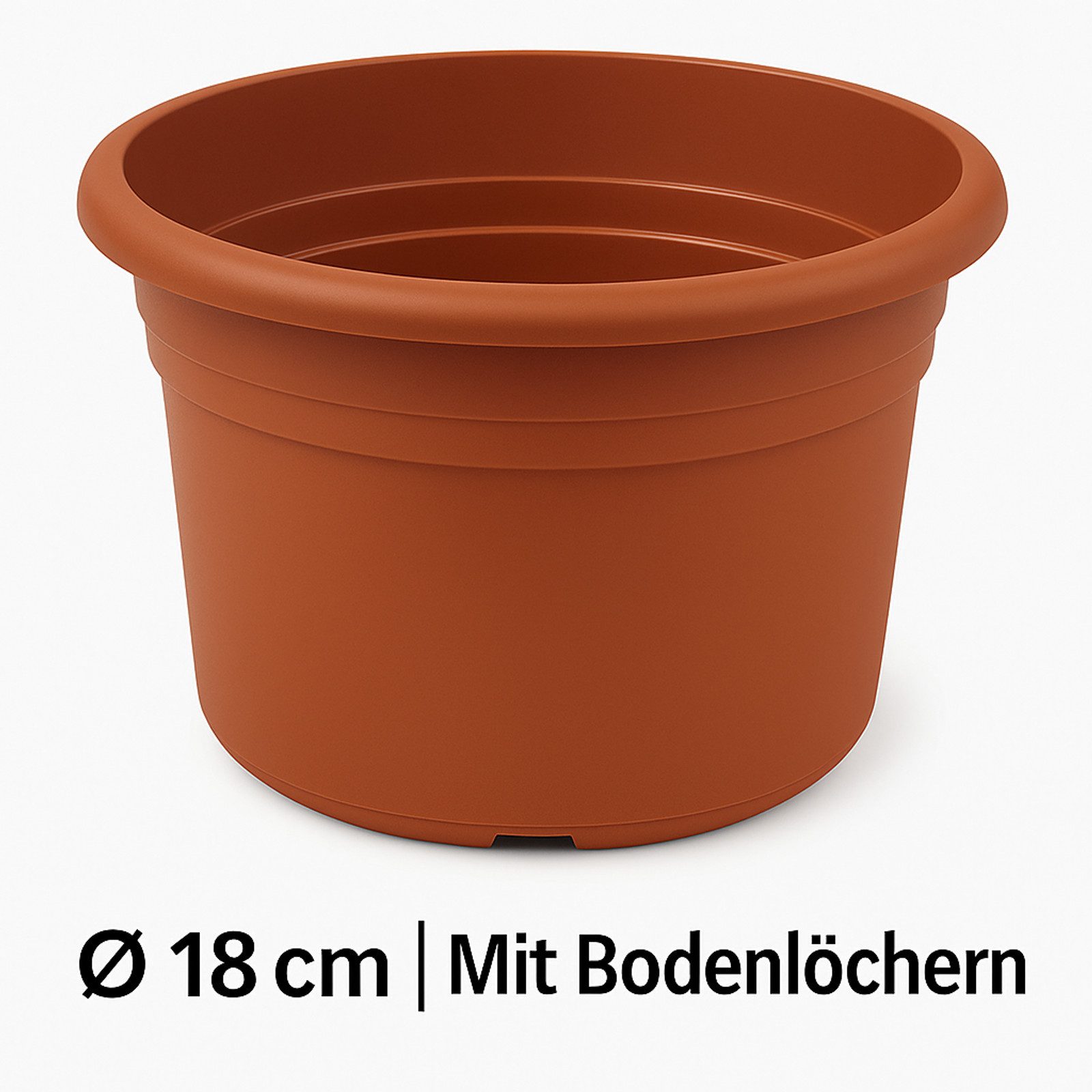GARDAMO Pflanzkübel Pflanztopf CILINDRO 18 cm Terracotta Kunststoff Pflanzkübel