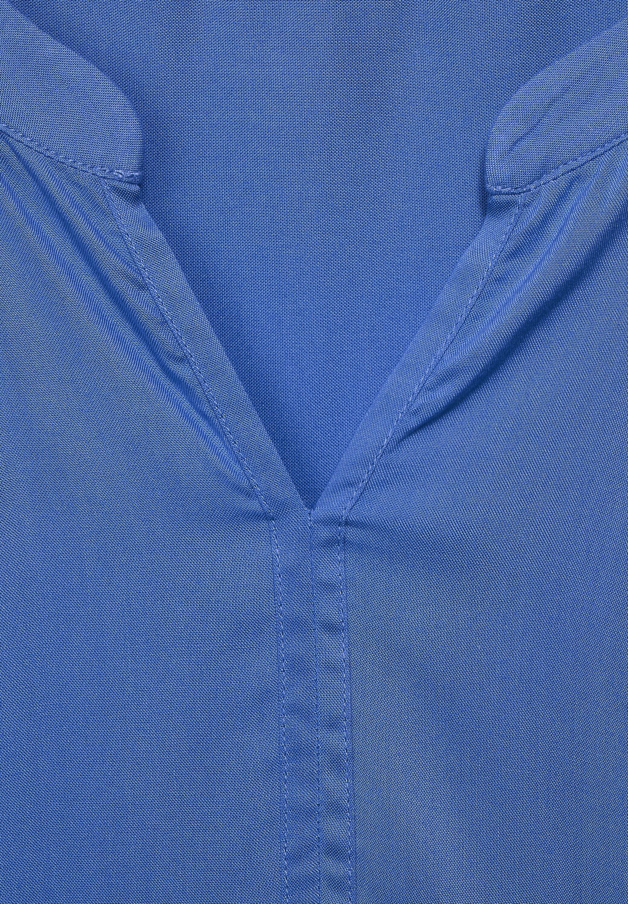 Damen Blusen Cecil Langarmbluse Bluse in Unifarbe mit geschlitztem Rundhalsausschnitt