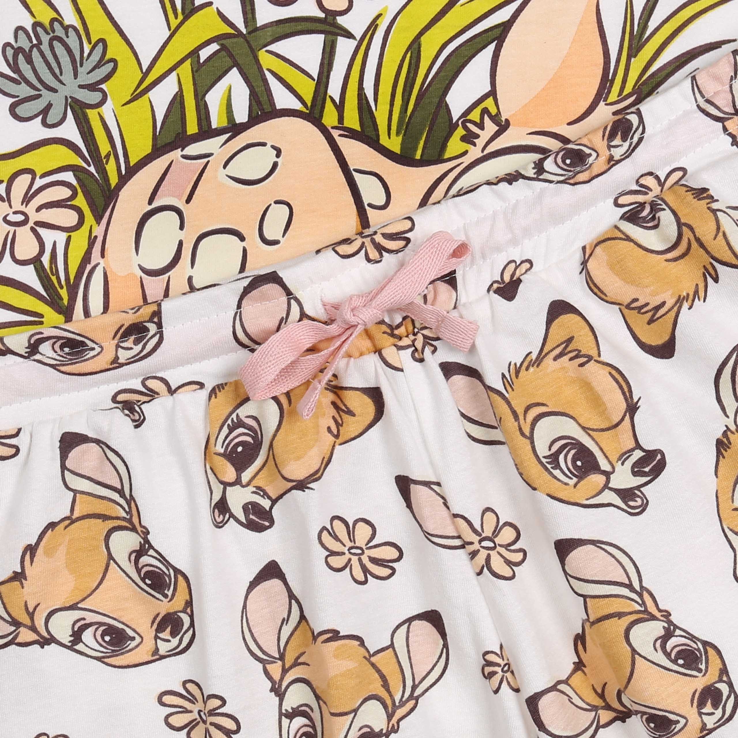 Disney Bambi Pyjama Disney Bambi Damen-Schlafanzug beige, zweiteilig Baumwolle