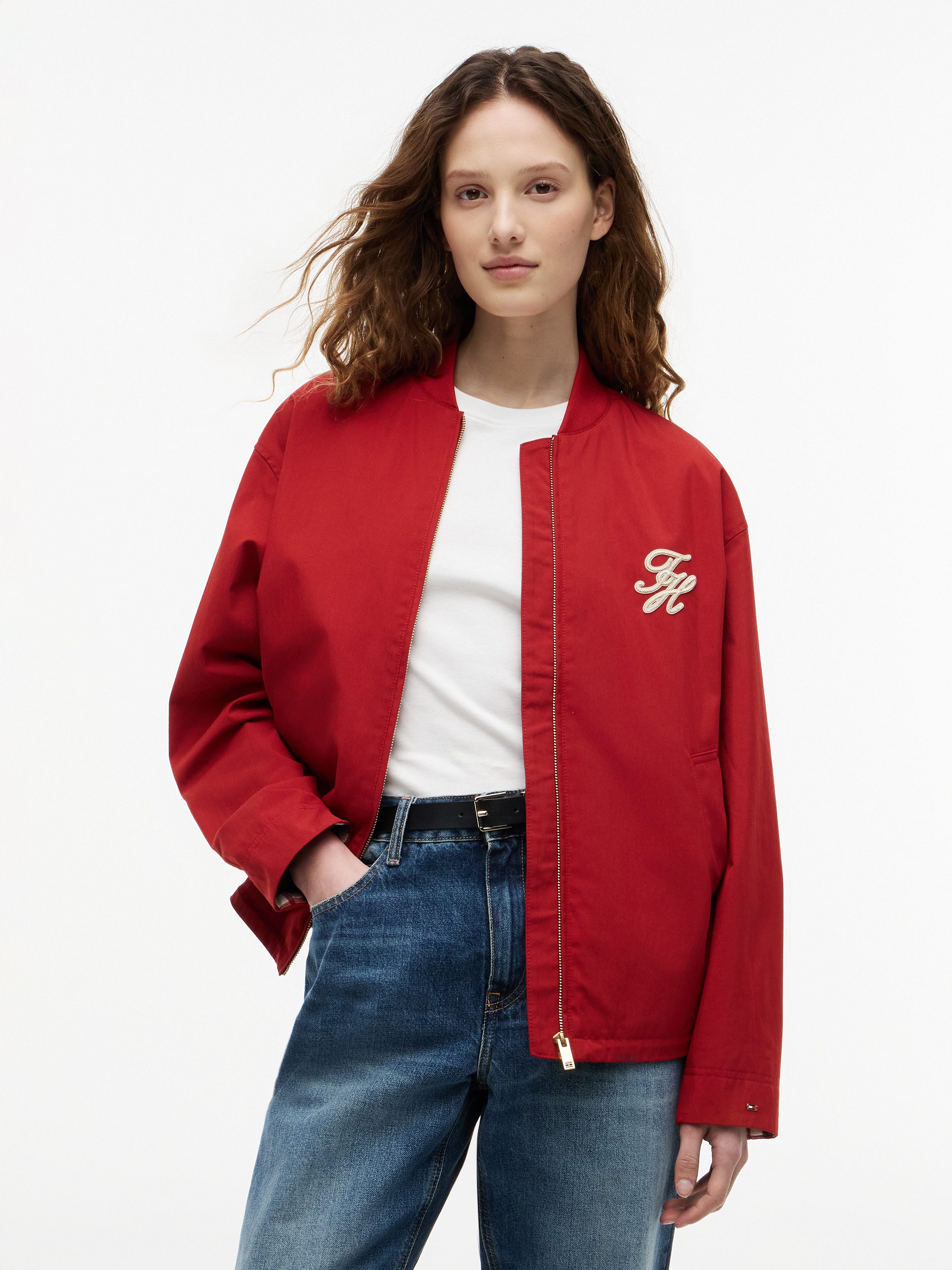 Tommy Hilfiger Bomberjacke COTTON BOMBER Baumwollmischung, mit Logostickerei