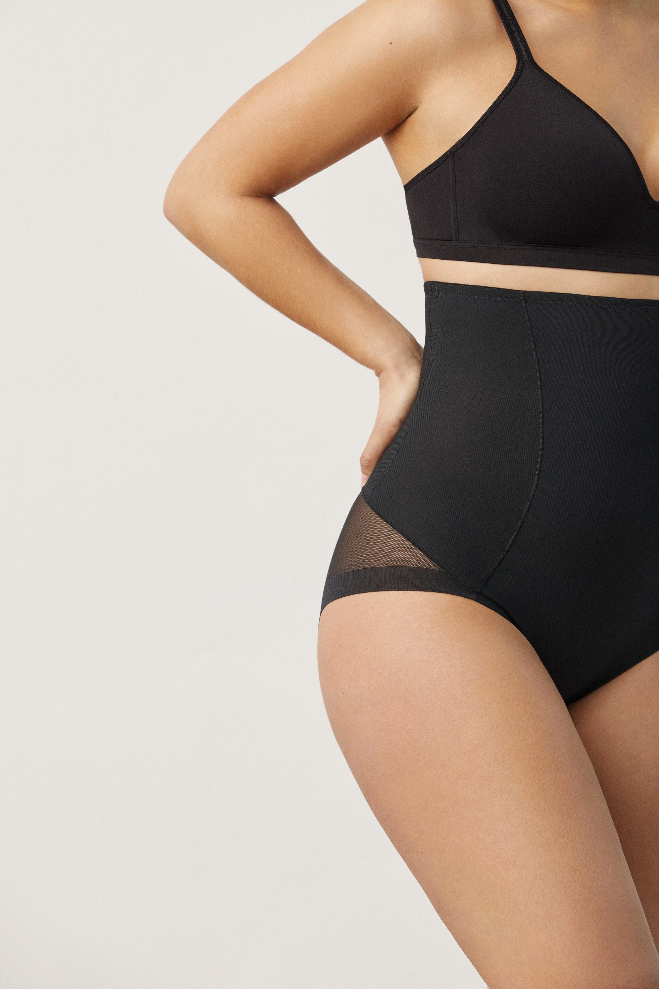 YSABEL MORA High-Waist-Panty (2er Pack) hoch geschnitten, elastisch, starker Shape-Effekt, Tüll