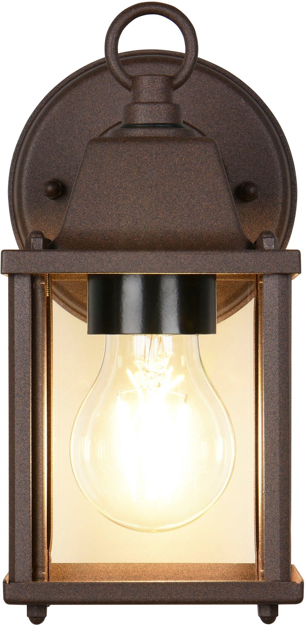 TRIO Leuchten Außen-Wandleuchte MIRANDE, Hauswand Leuchte Laterne mit Glasschirm, exkl 1x E27 max 40W, Leuchtmittel wechselbar, warmweiß - kaltweiß, IP23, Outdoor Wandlampe für wechselbare Leuchtmittel Höhe 23cm