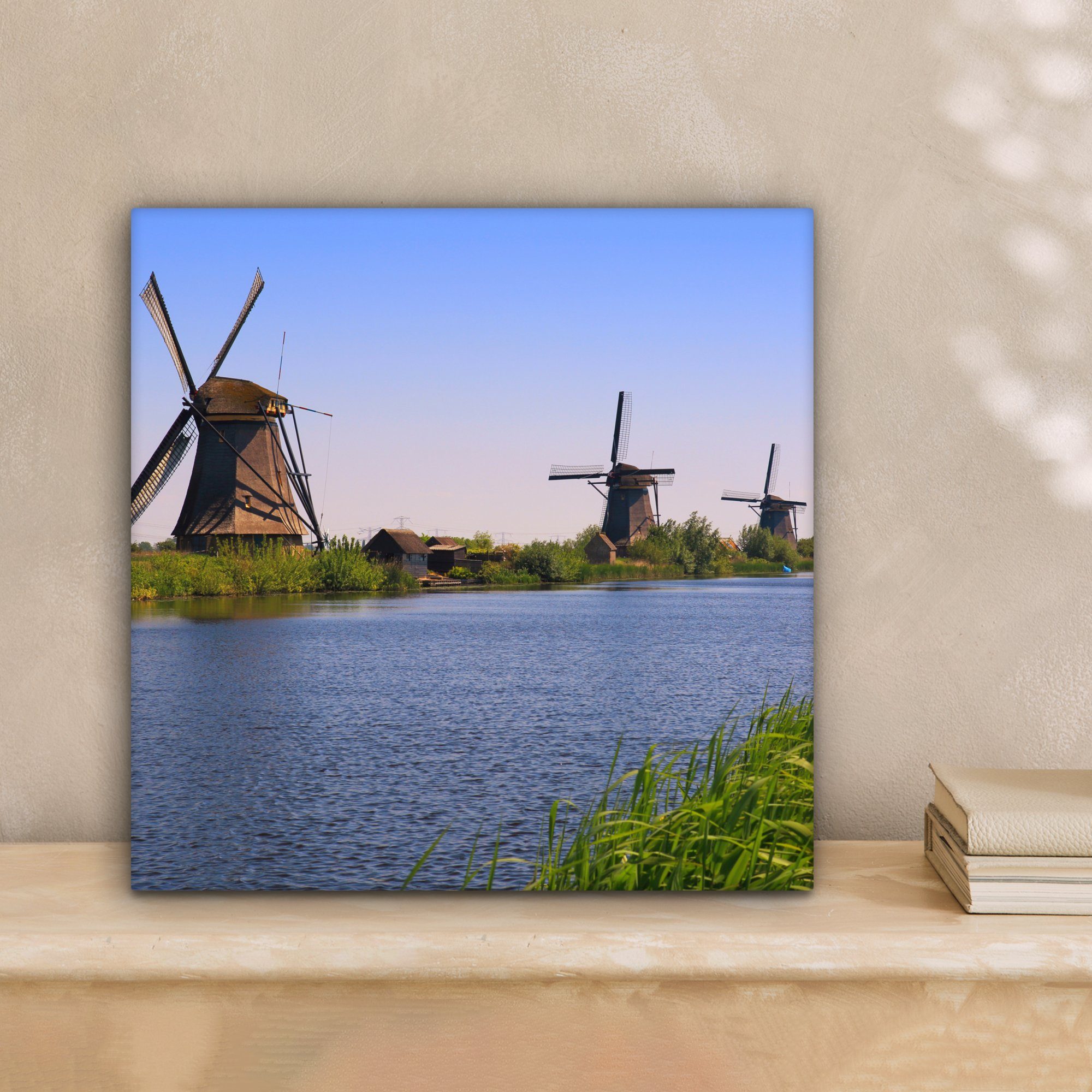 Schlafzimmer Bilder OneMillionCanvasses® St), für Niederlande (1 Leinwandbild Wasser, - Mühle - Wohnzimmer Leinwand