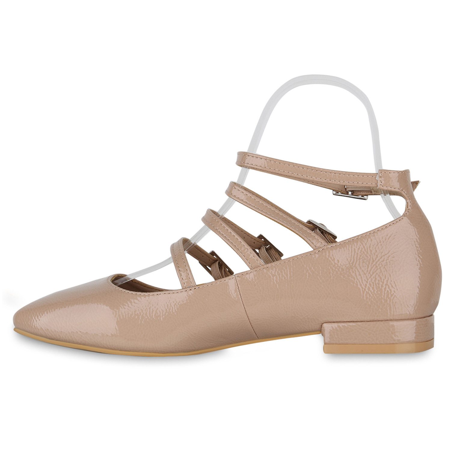 VAN HILL 841181 Ballerina Damen Riemchenballerinas Ballerinas Eckige Lack R günstig online kaufen