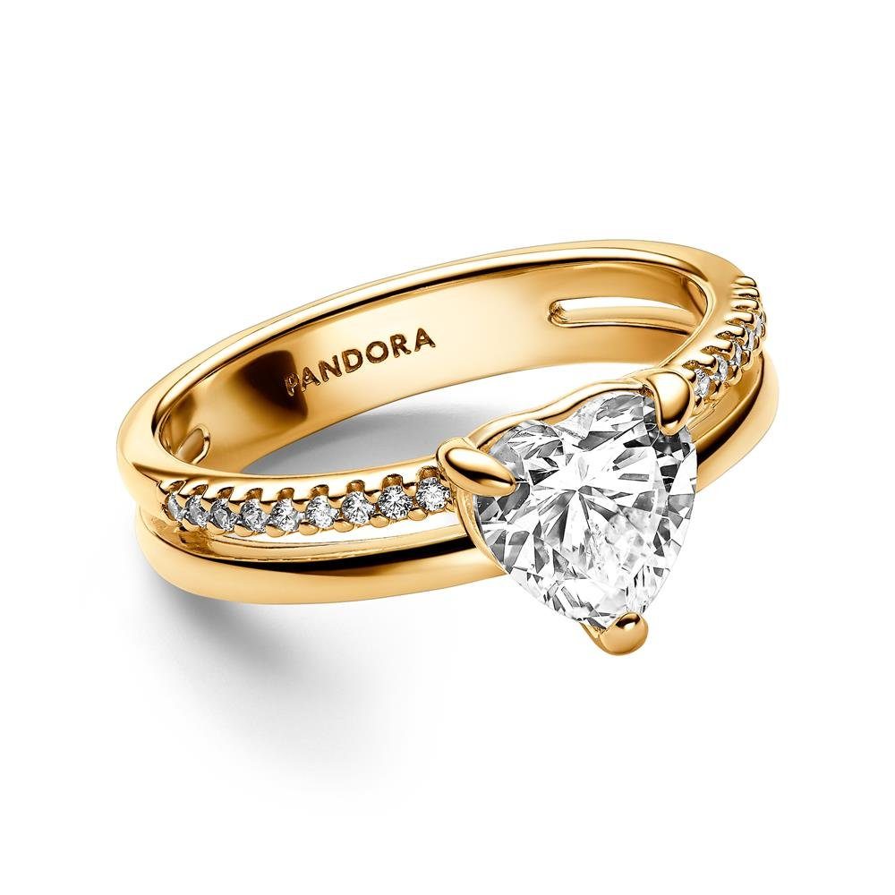 Pandora Fingerring PANDORA Timeless Herzring für Damen mit Zirkonia, IP Gol günstig online kaufen