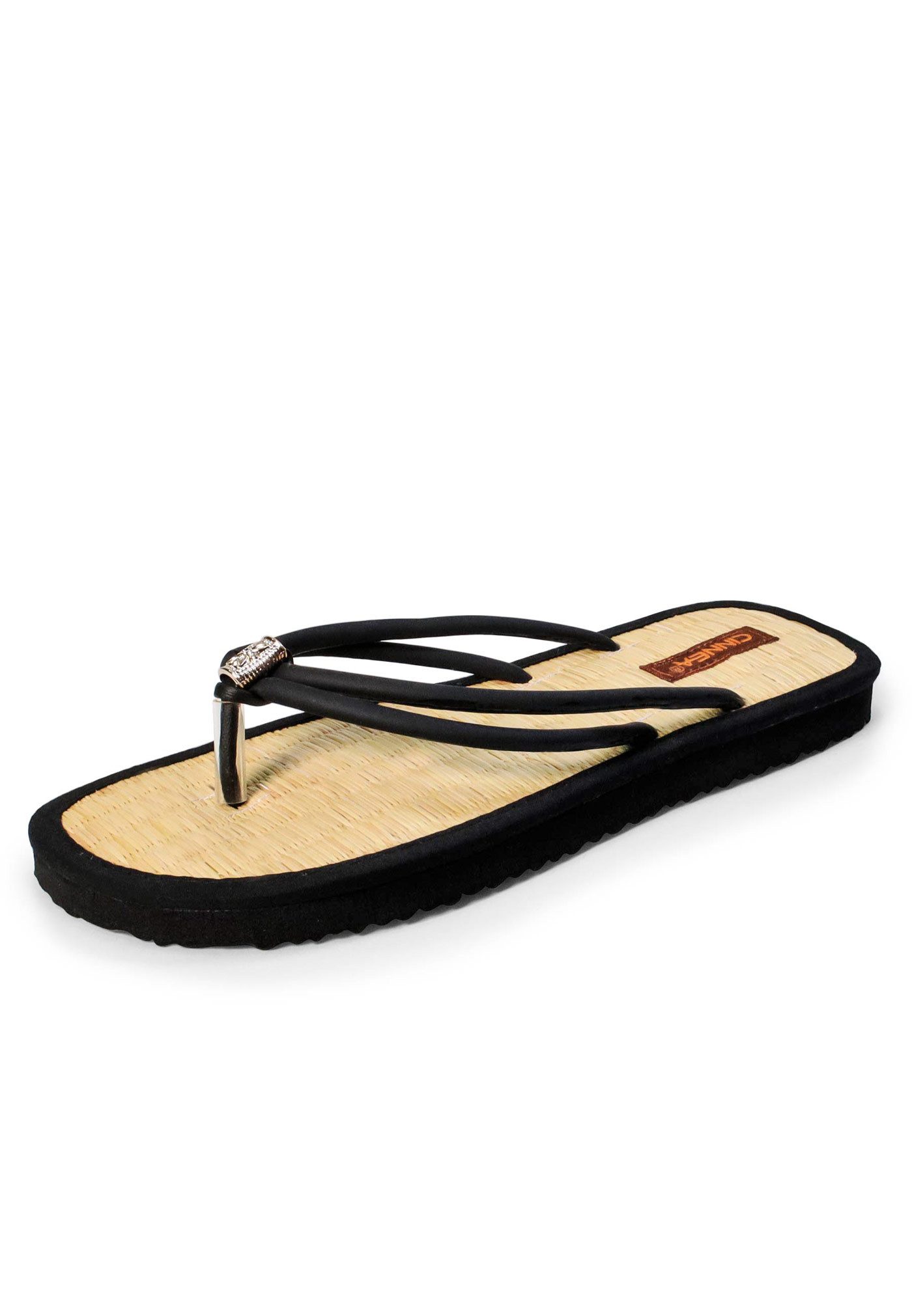 CINNEA LAPAZ Sandalette Zimtlatschen mit Binsen-Fußbett effektiv bei Fußschweiß und Hornhaut