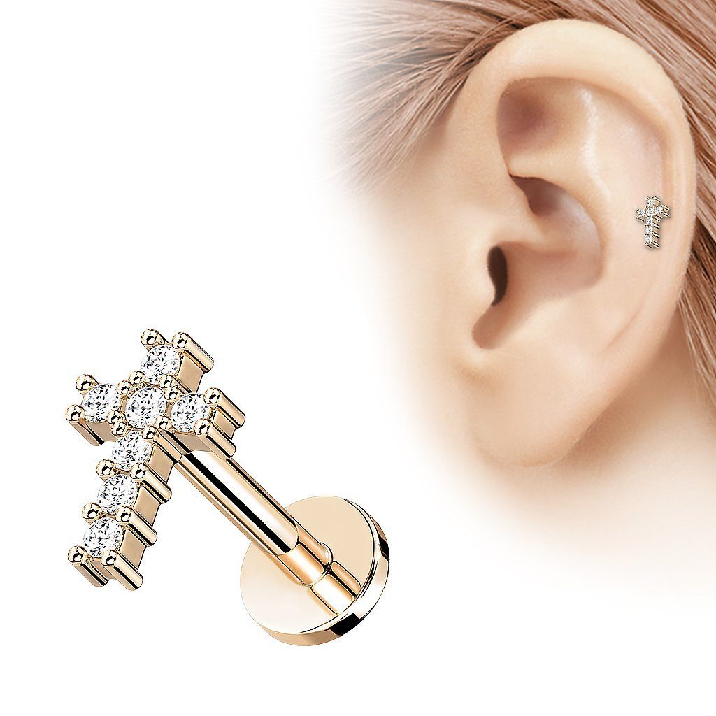 Taffstyle Piercing-Set Tragus Ohr Knorpel Helix Piercing Kristall Kreuz, St günstig online kaufen
