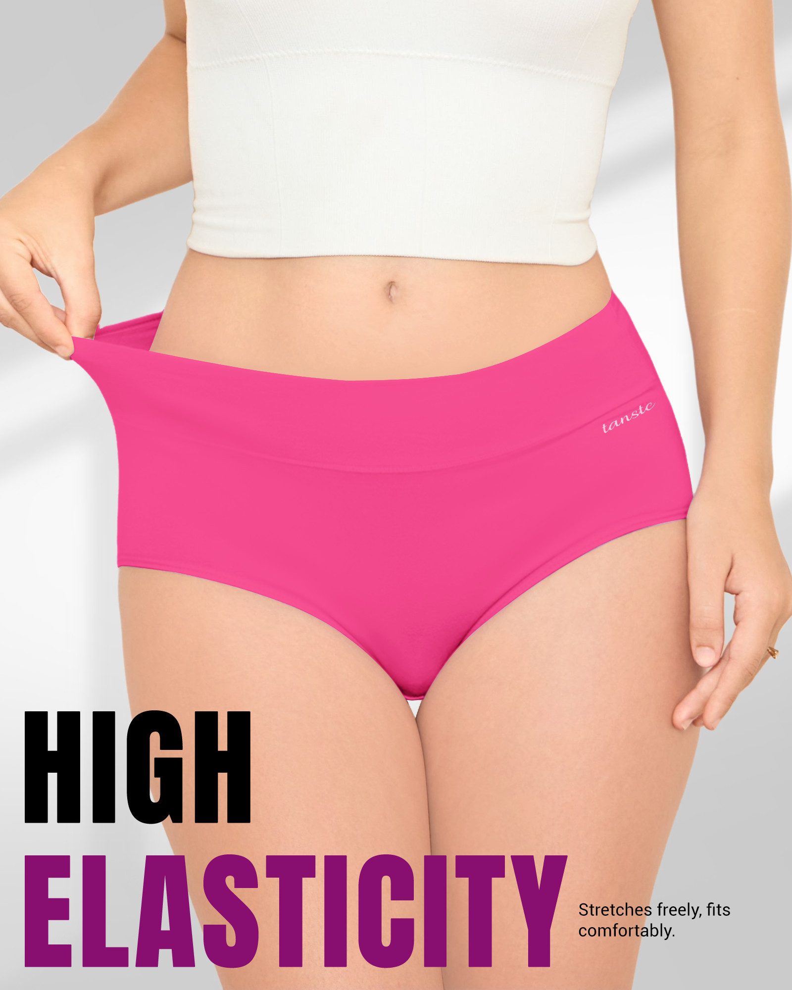 TANSTC Taillenslip Unterhosen Damen Baumwolle Slip (Packung, 5er-Pack) atmungsaktiv, hautfreundlich, elastisch, formbeständig – Bild 5 von 5