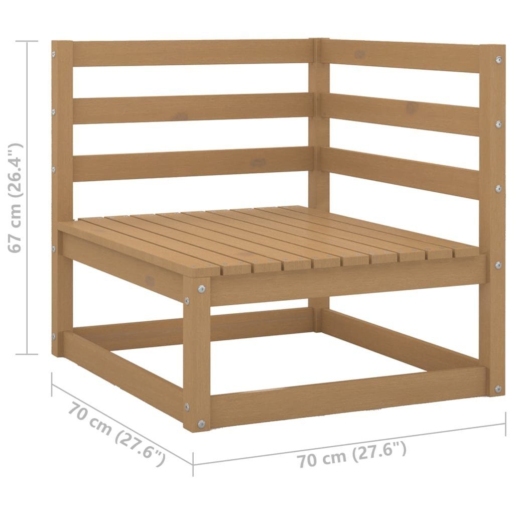 Teile Massivholz Kiefer, Honigbraun Loungesofa vidaXL Garten-Lounge-Set 2-tlg. Kissen 1