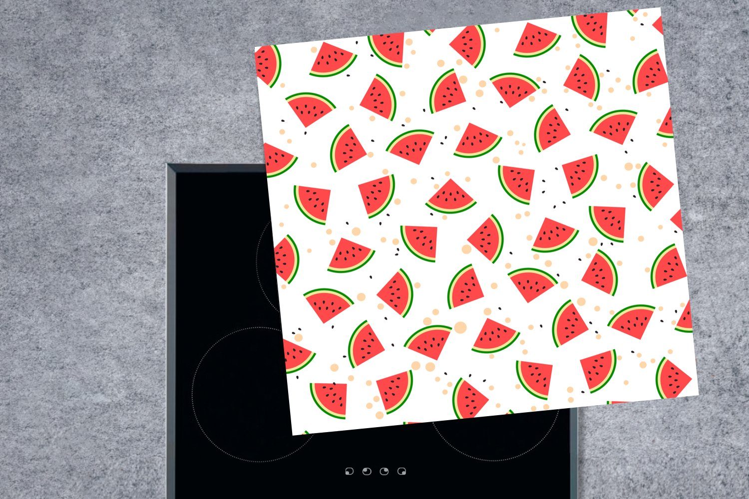 Herdblende-/Abdeckplatte Ceranfeldabdeckung, Wassermelone Arbeitsplatte cm, MuchoWow küche Sommer 78x78 (1 - Vinyl, - Rosa, tlg), für