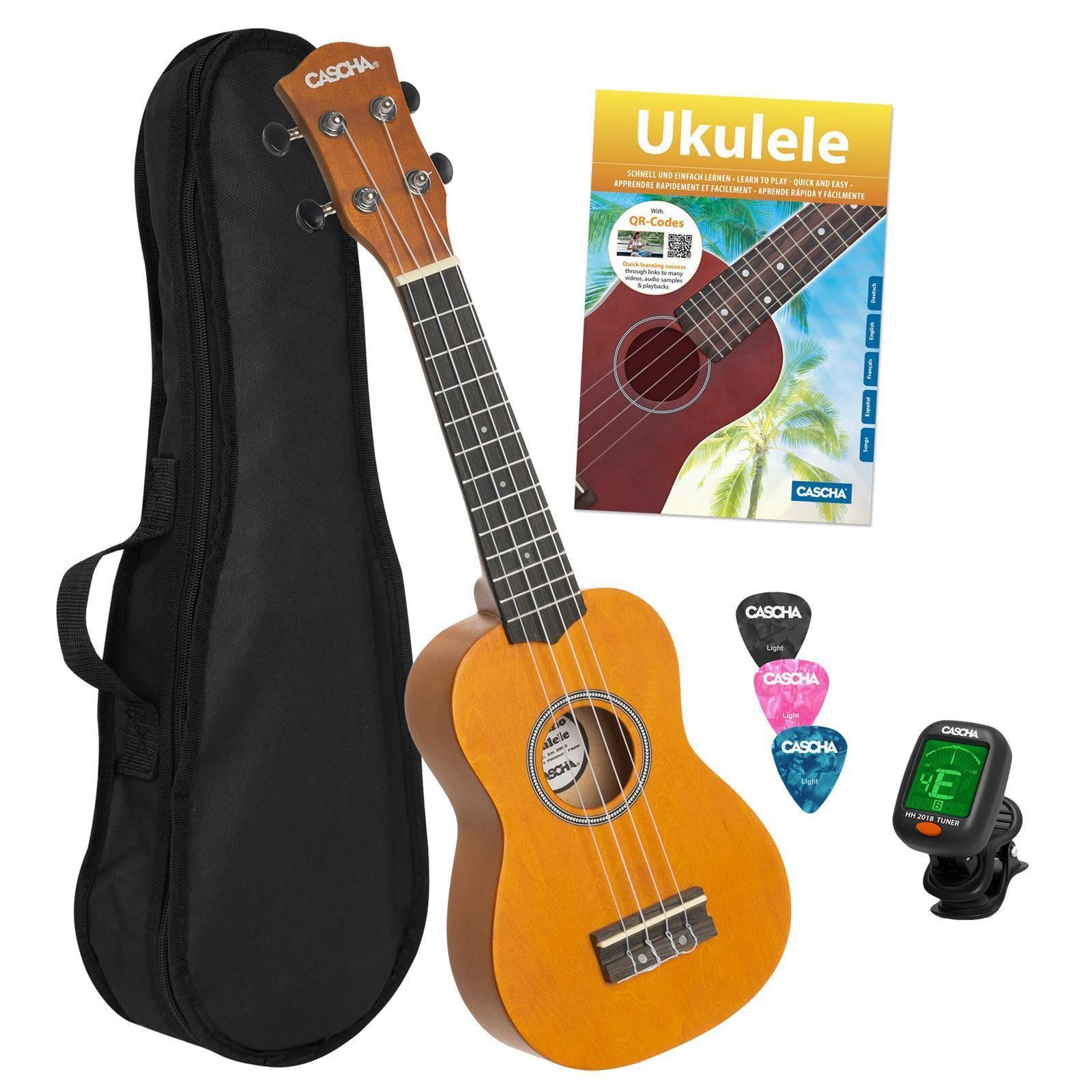 Cascha Ukulele Cascha HH3973 Sopran Ukulele-Bundle Gelb