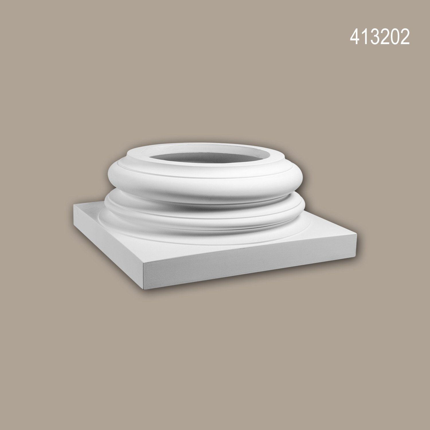 Profhome Wanddekoobjekt 413202 (Vollsäulen Sockel, 1 St., Fassadenstuck, Säule, Zierelement, Außenstuck), weiß, vorgrundiert, für Fassadendekoration, Stil: Ionisch