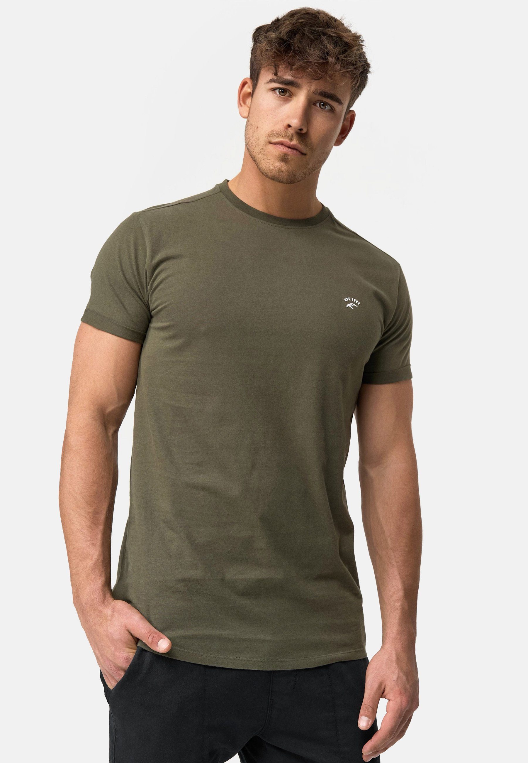 Indicode T-Shirt Kloge mit dezentem Label-Detail günstig online kaufen