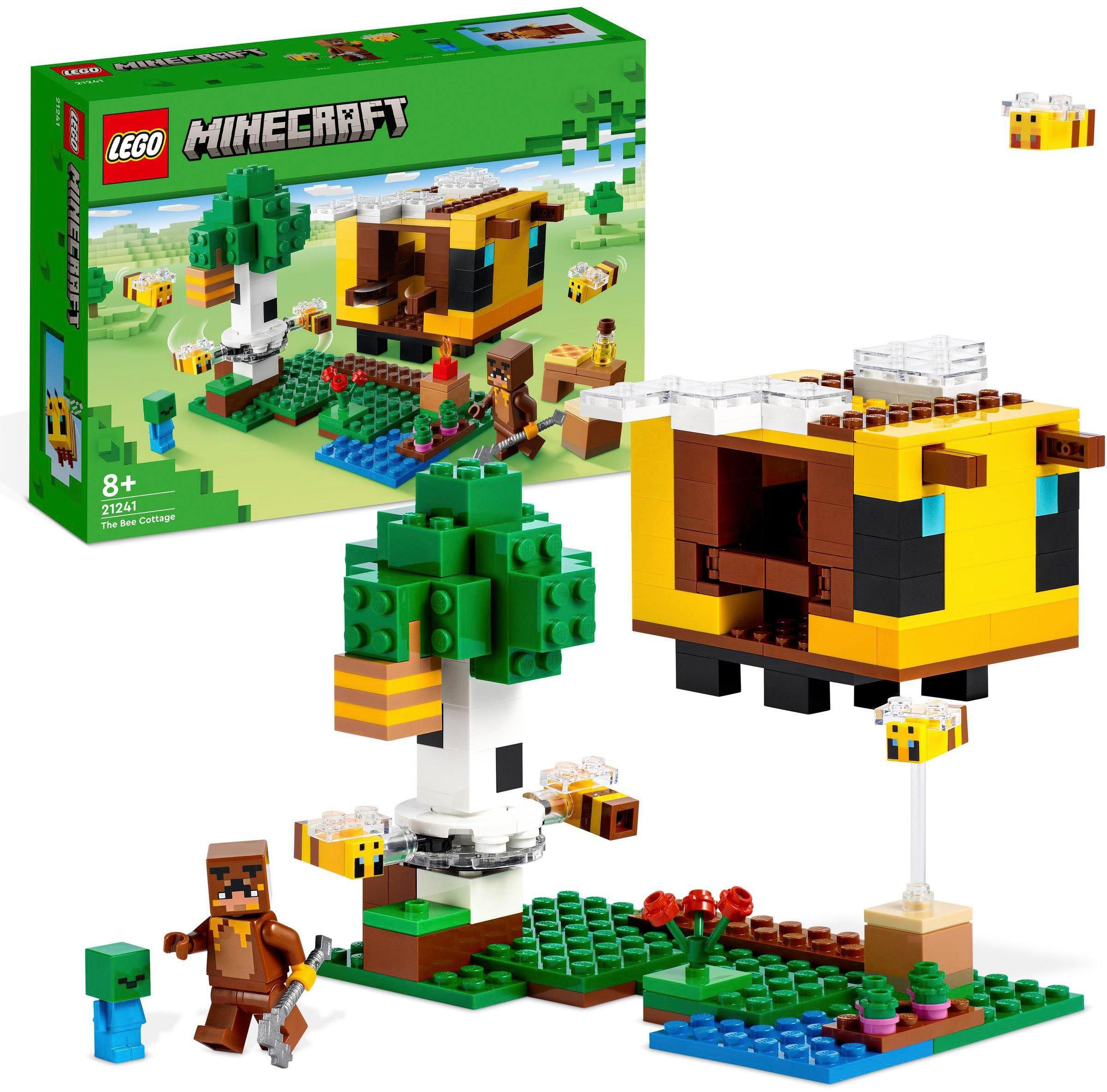 LEGO® Konstruktionsspielsteine Das Bienenhäuschen (21241), LEGO® Minecraft, (254 St), Made in Europe | Spielbausteine