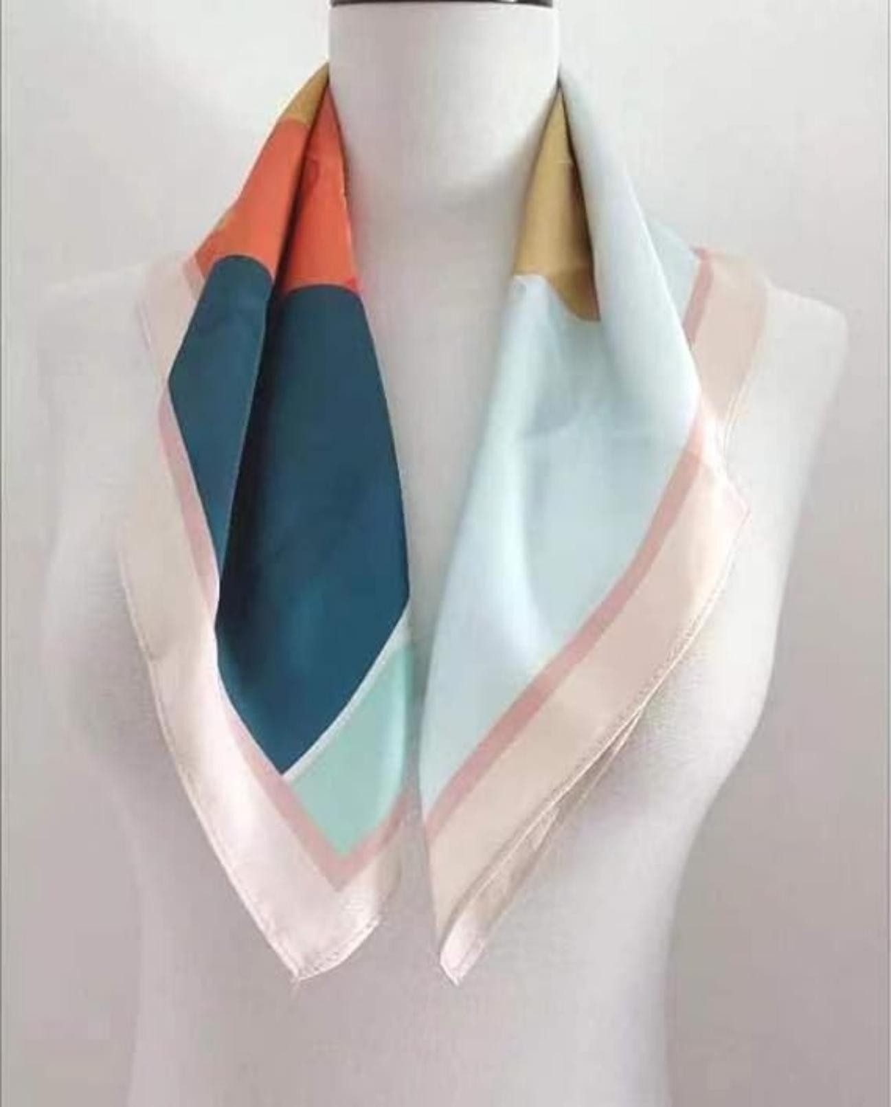 Zaewry Seidentuch Stirnband Quadratischer Haar-Bandanas-Schal für Damen – Bild 3 von 5