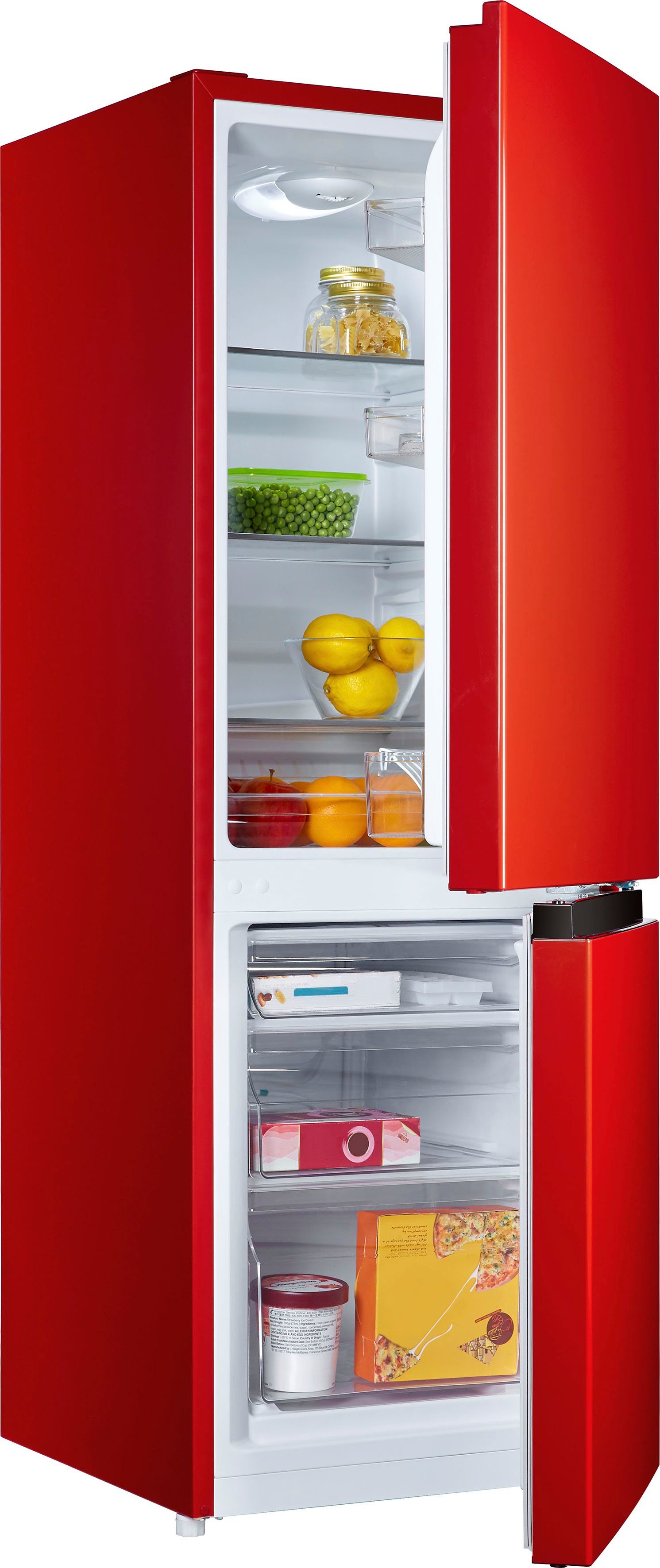 Hanseatic Kühl-/Gefrierkombination HKGK14349CR, 143 cm hoch, 49,5 cm breit, Obst & Gemüse-Fach