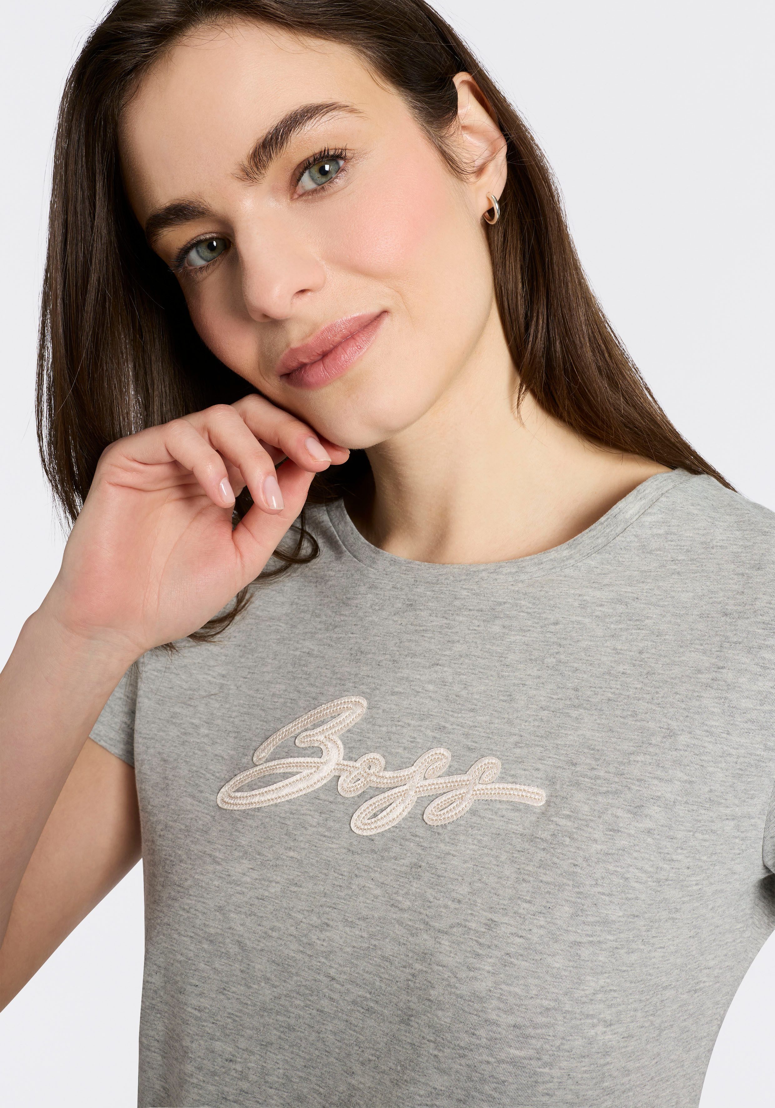 BOSS ORANGE T-Shirt Elove Premium Damenmode mit Logoschriftzug, Slim Fit