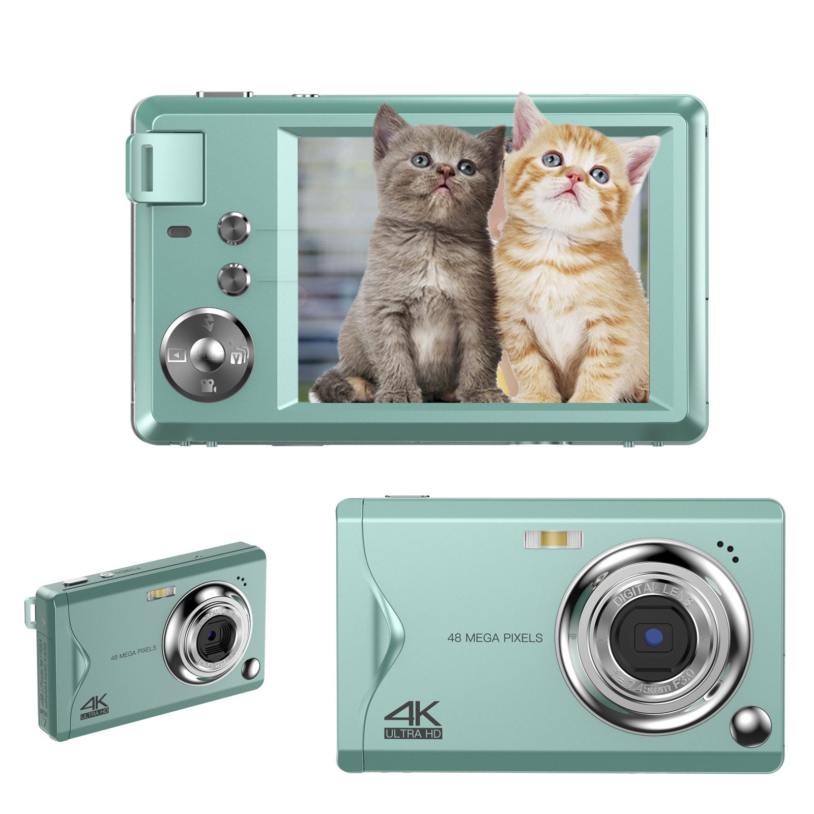 FANNOU Digitalkamera 48MP 1080P FHD Fotokamera Kompaktkamera (inkl. mit Autofokus 16X Digitalzoom Fotoapparat Tragbare, Kompaktkamera mit 32GB SD-Karte für Kinder Teenager Anfänger Geschenk)